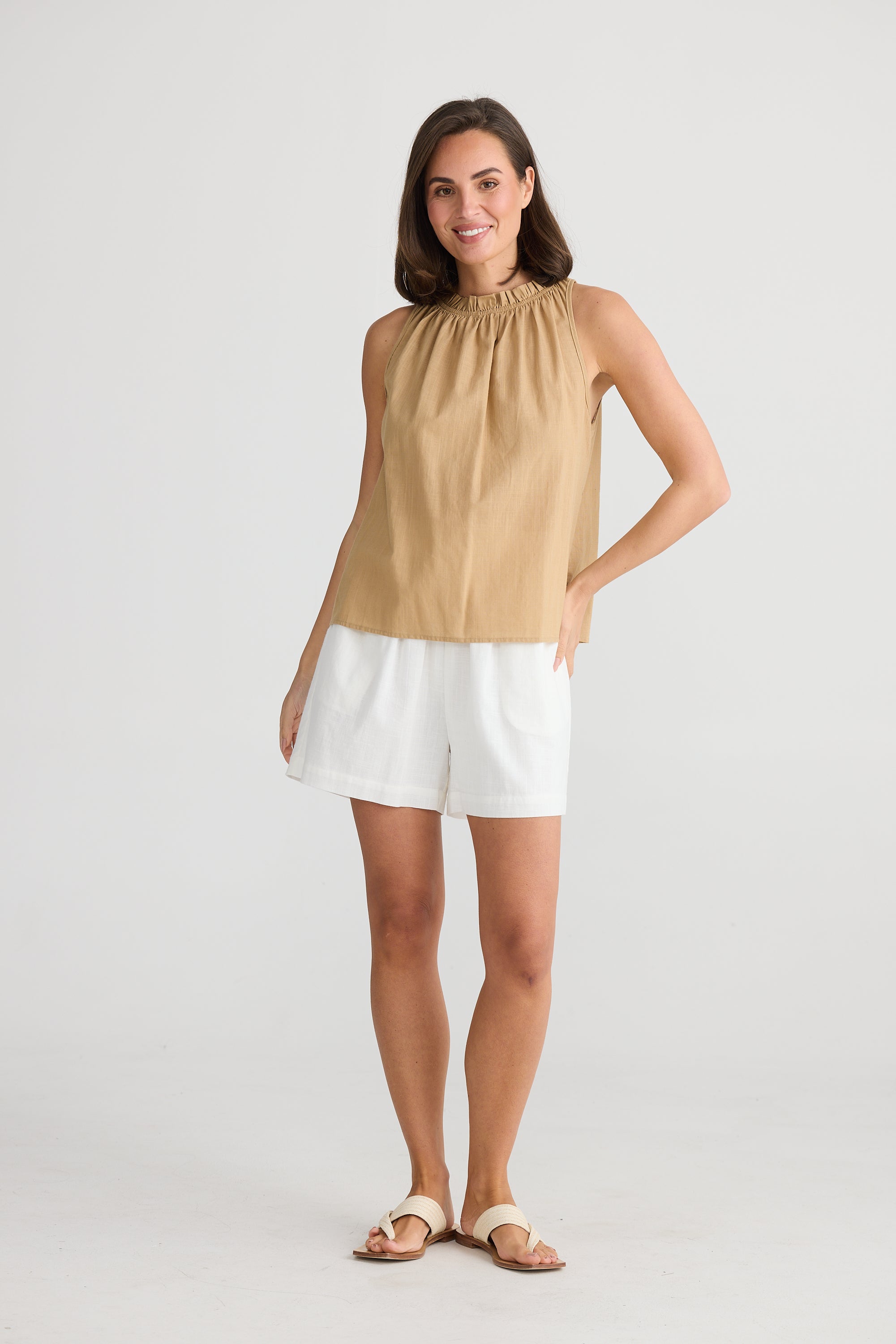 Collection of Holiday Margot Top - Taupe in a gallery layout