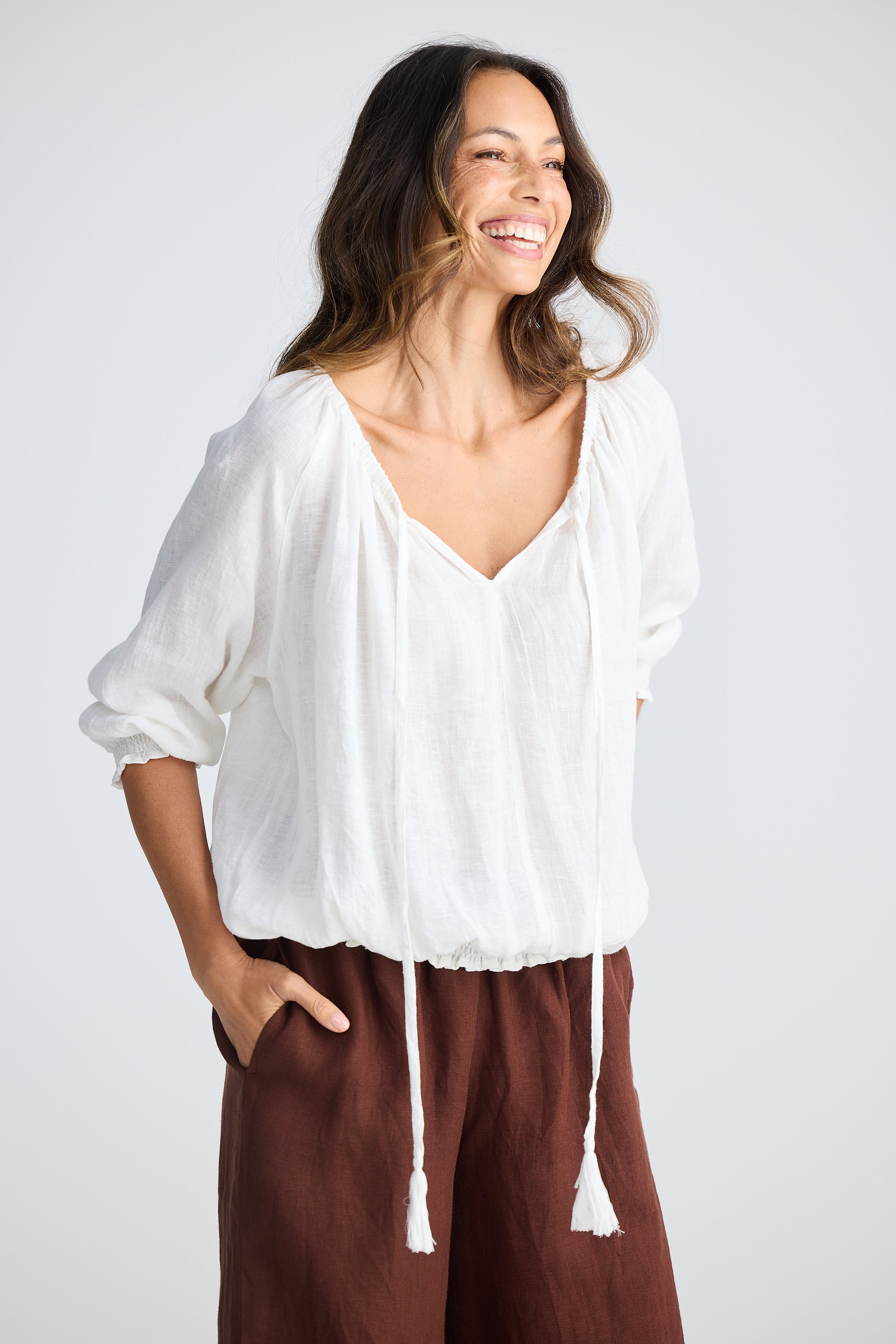 Holiday Seaside Top - White