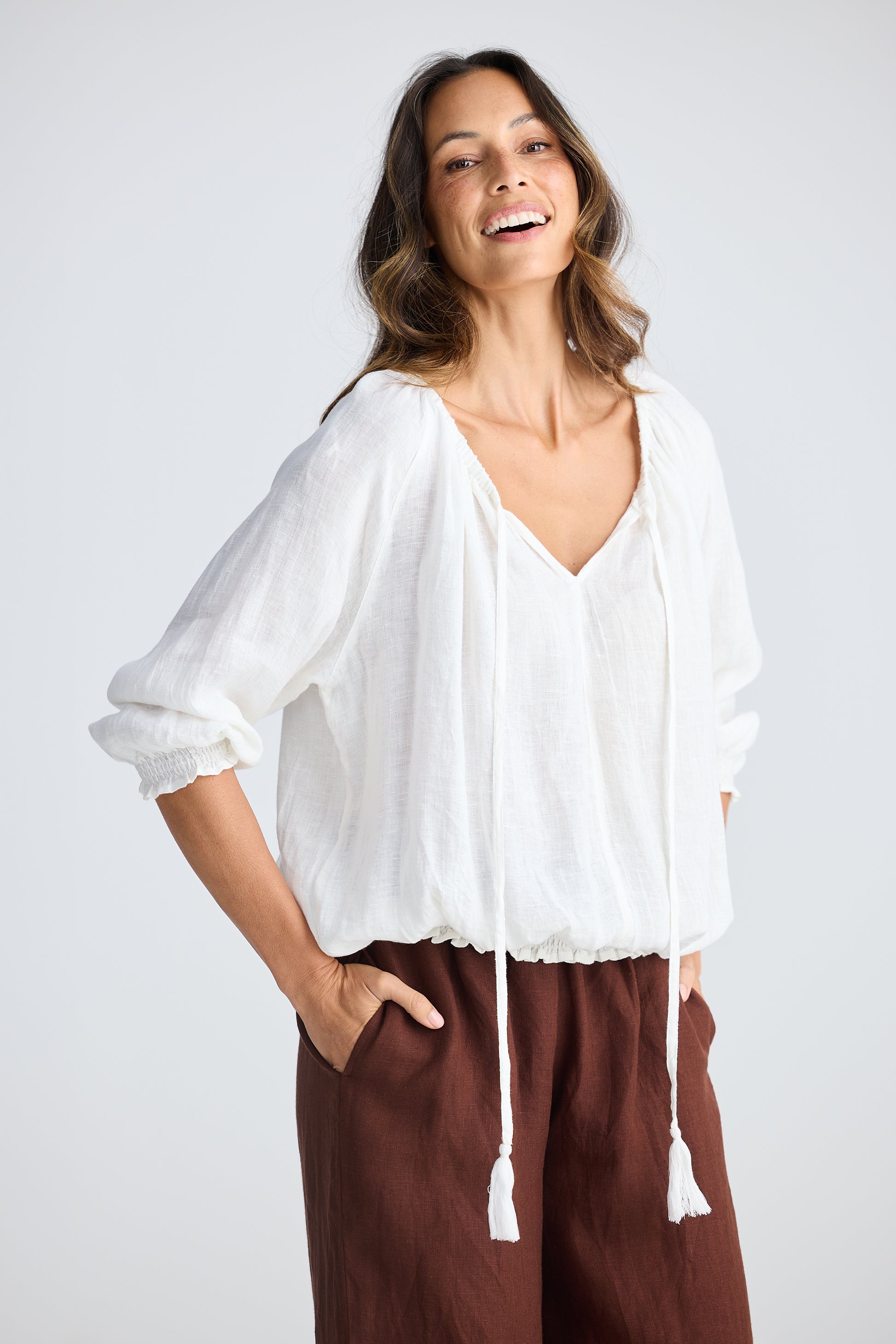 Holiday Seaside Top - White