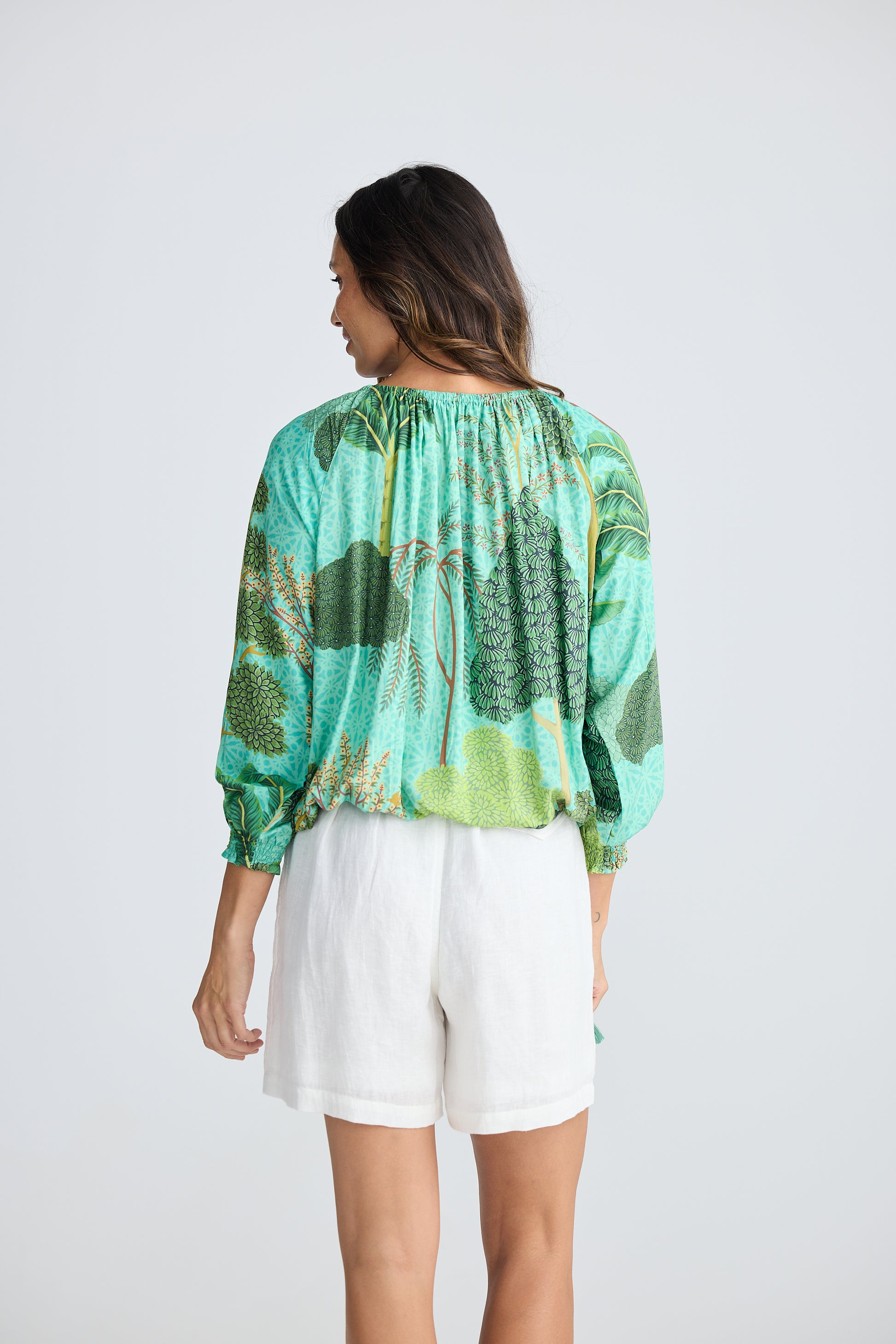 Holiday Seaside Top - Rainforest Print