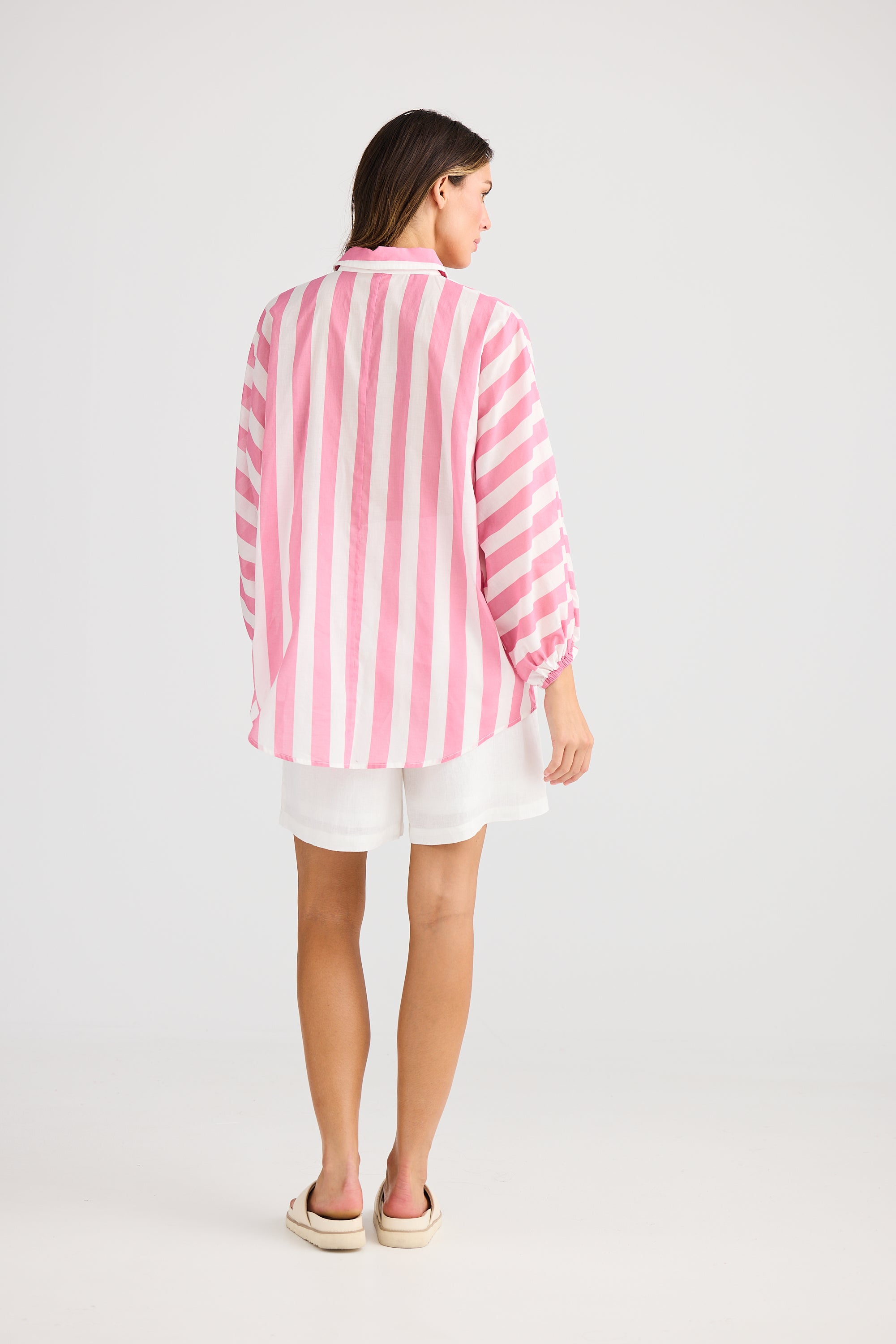 Collection of Holiday Cliffside Shirt - Pink Stripe in a gallery layout