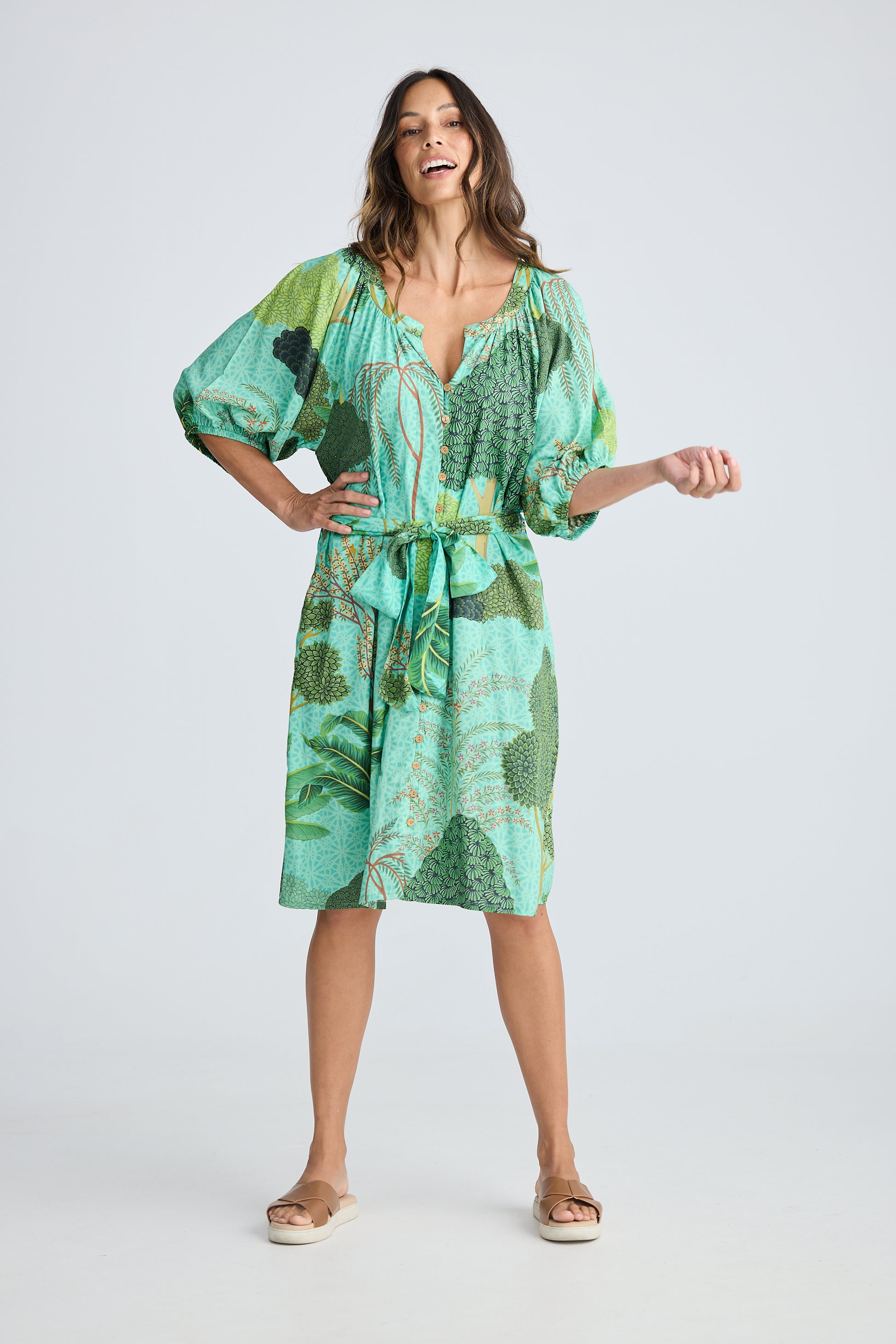 Holiday Mariah Dress - Rainforest Print