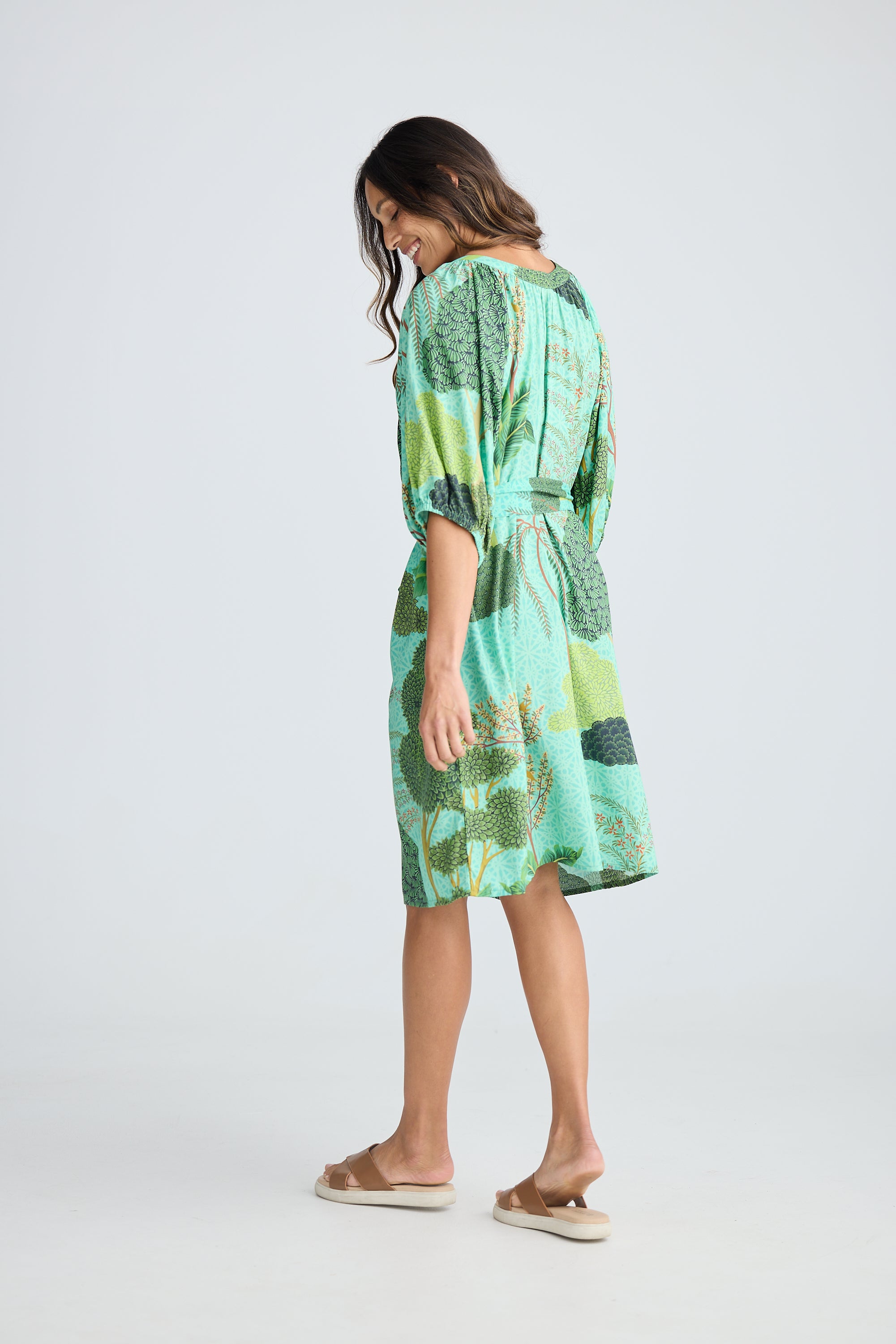 Collection of Holiday Mariah Dress - Rainforest Print in a gallery layout