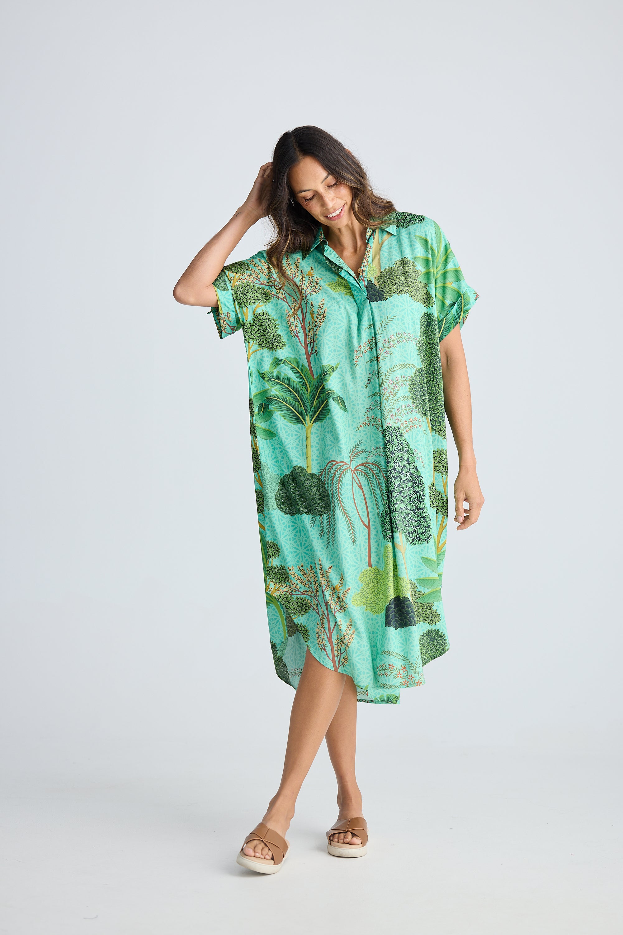 Collection of Holiday Canal Overshirt - Rainforest Print in a gallery layout