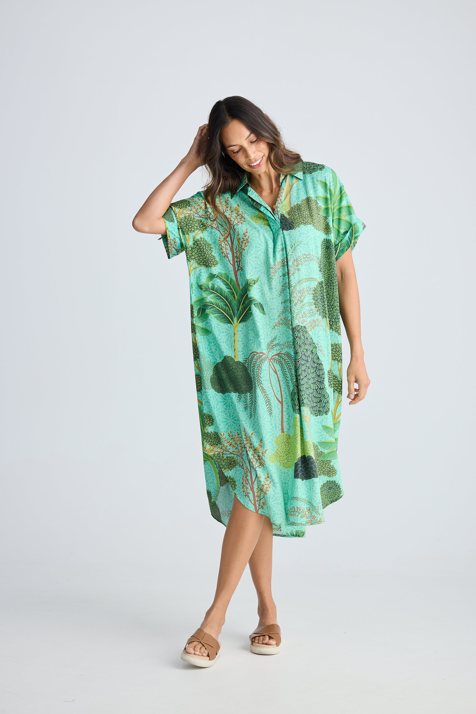 Holiday Canal Overshirt - Rainforest Print