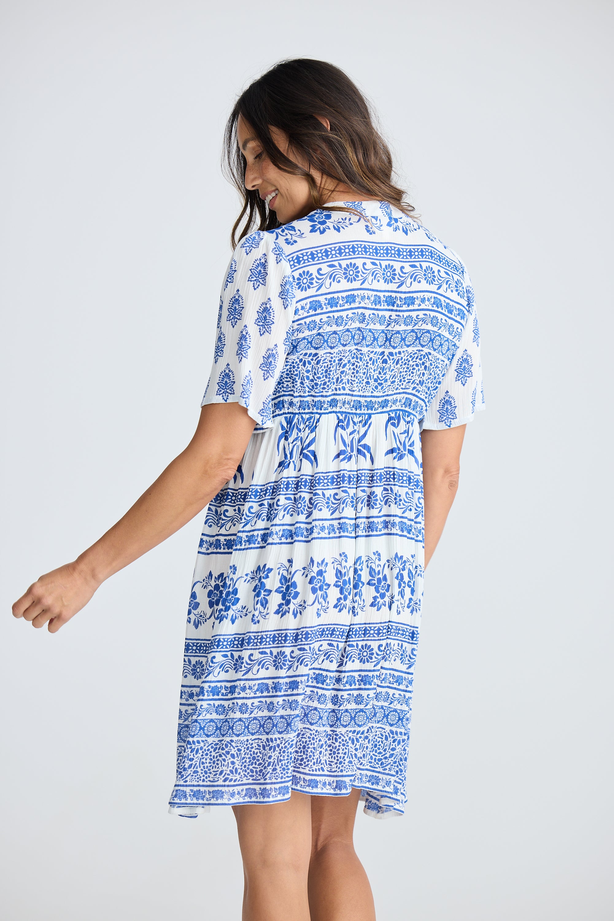 Collection of Holiday Jojo Dress - Ocean Paradise Print in a gallery layout