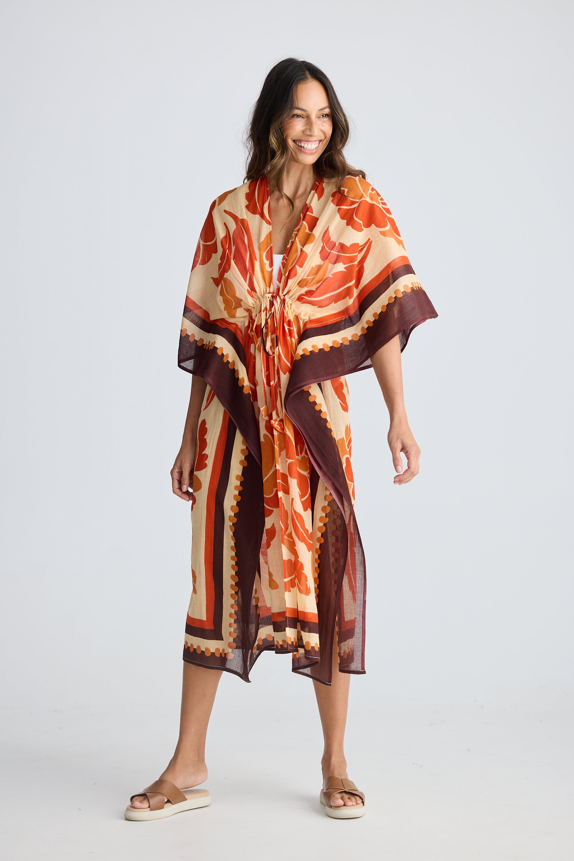 Holiday Life Asta Long Kaftan - Tuscan Palm