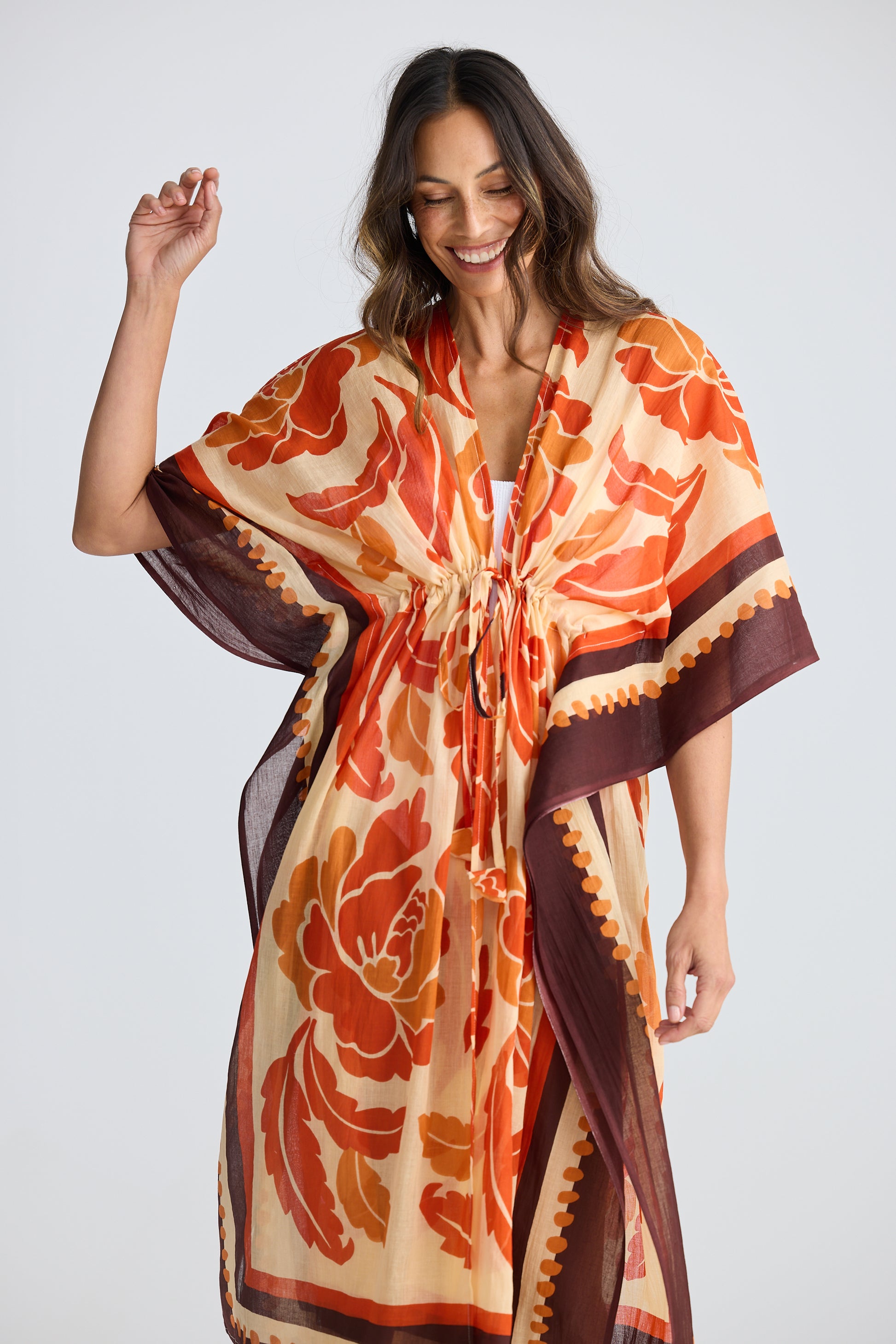 Holiday Life Asta Long Kaftan - Tuscan Palm