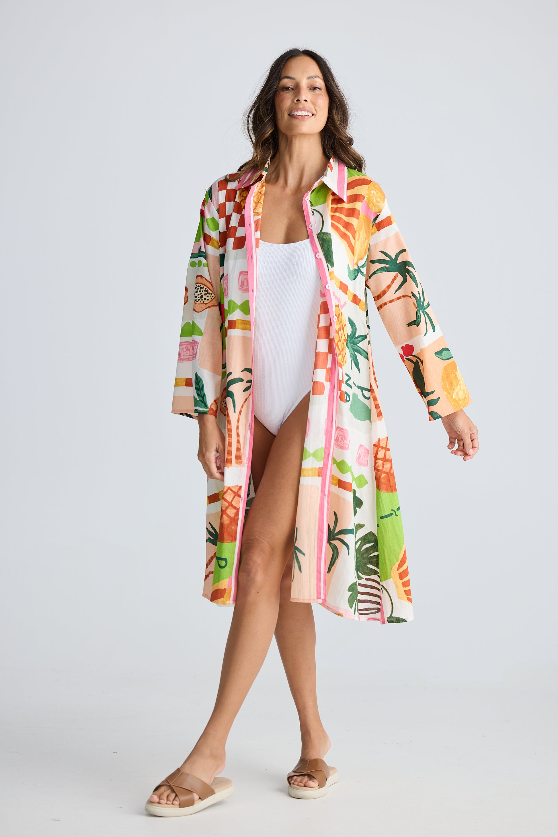 Holiday Life Stella Shirt Dress - Tropical Fiesco