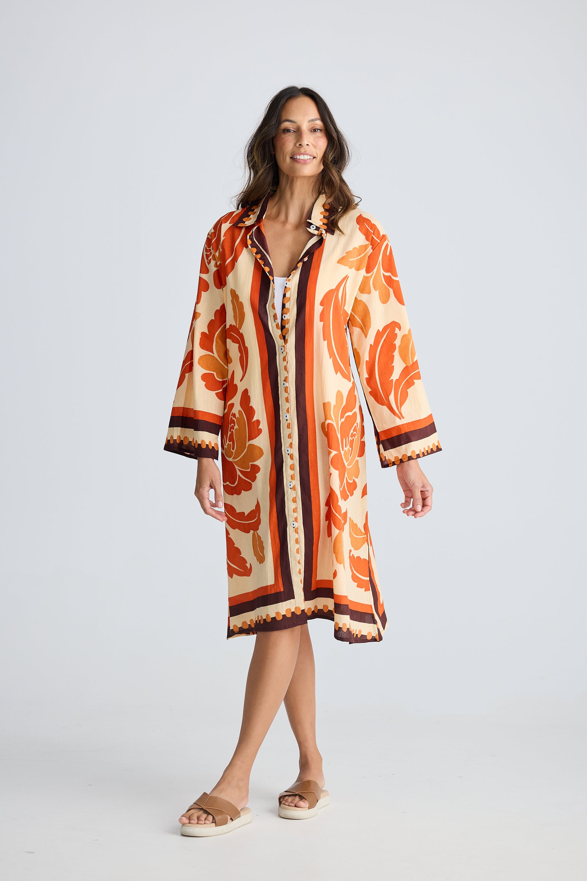Holiday Life Stella Shirt Dress - Tuscan Palm