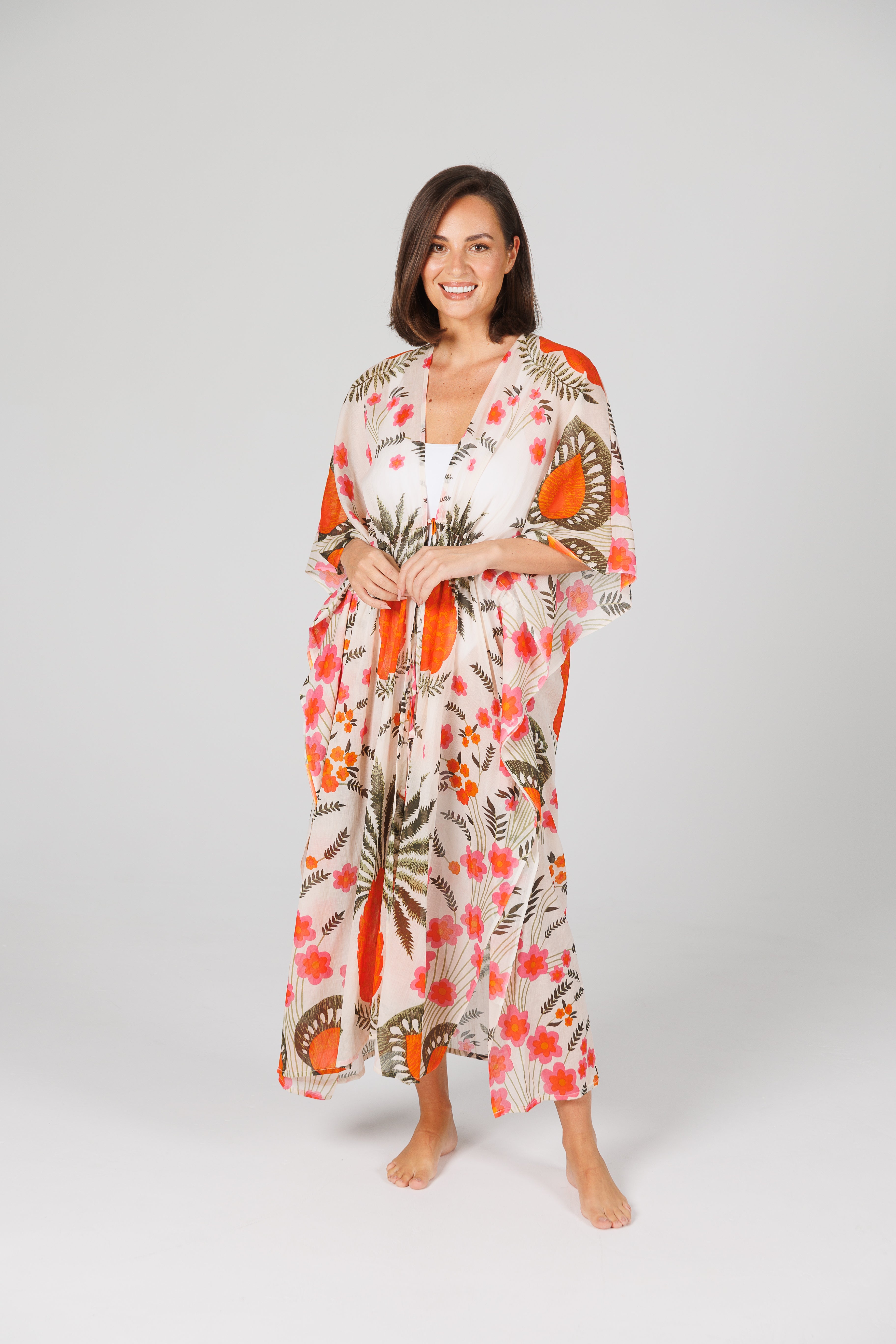 Collection of Holiday Asta Long Kaftan - Pinapple in a gallery layout