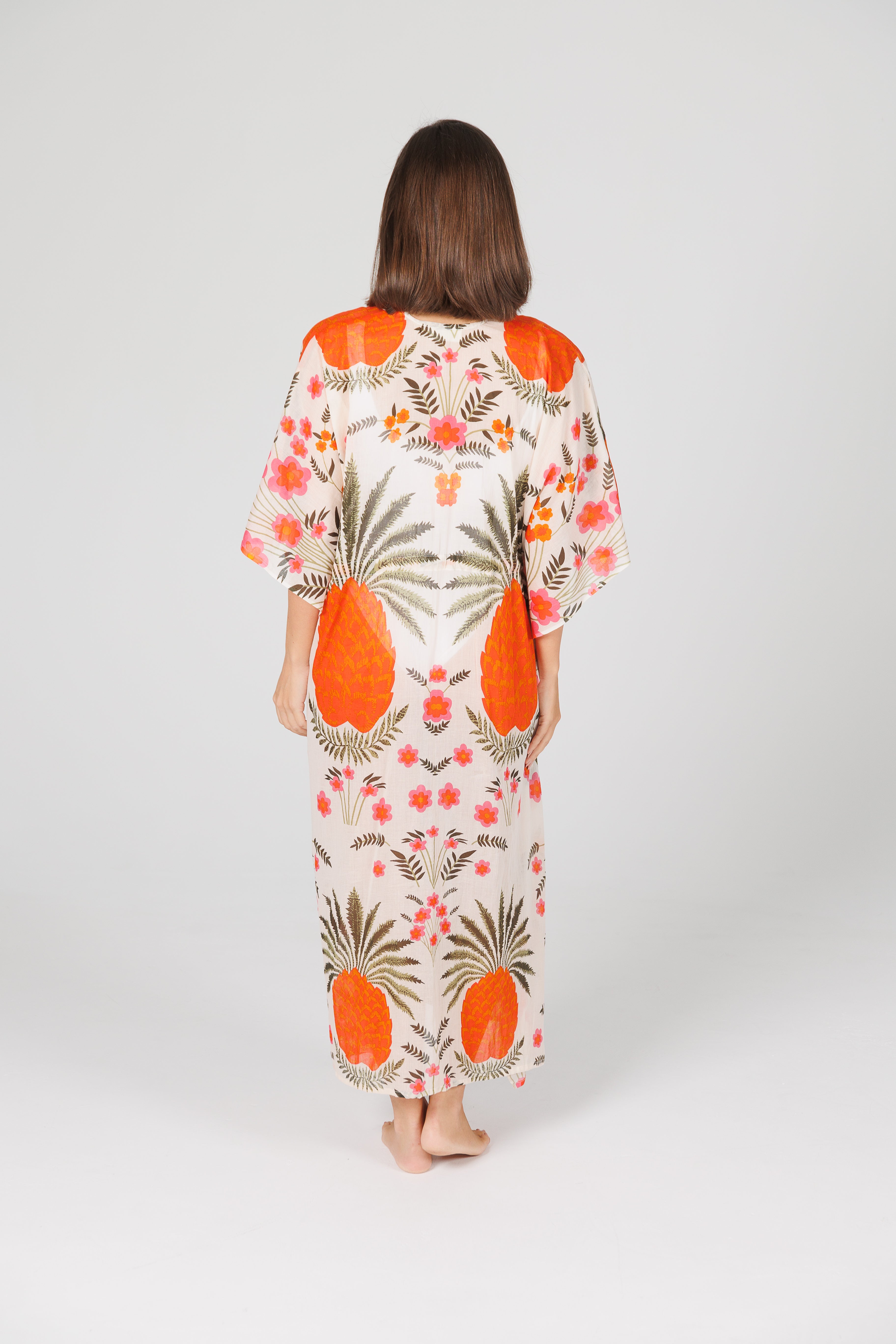 Collection of Holiday Asta Long Kaftan - Pinapple in a gallery layout