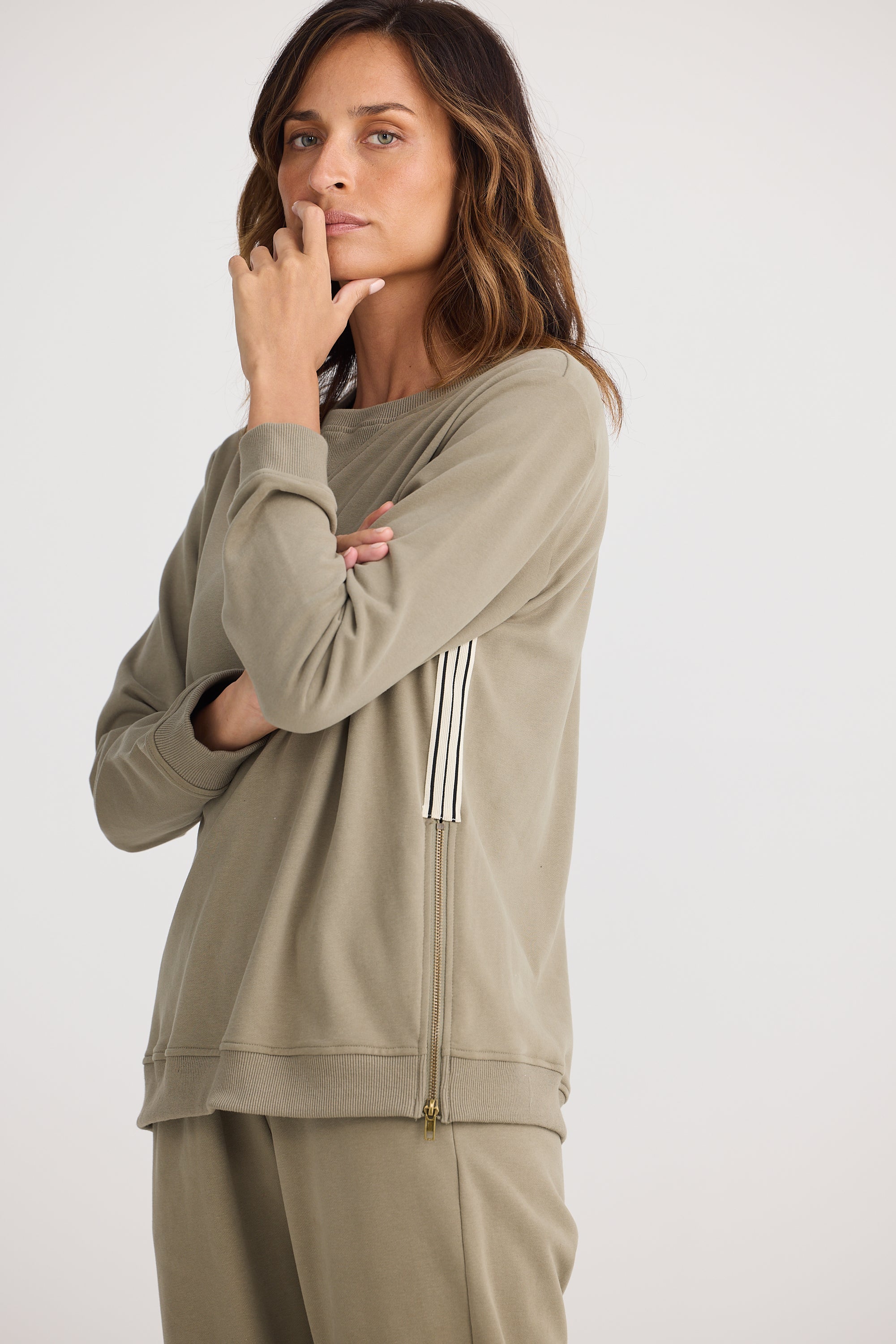Image of Homelove Goodwood Zip Sweat - Sage