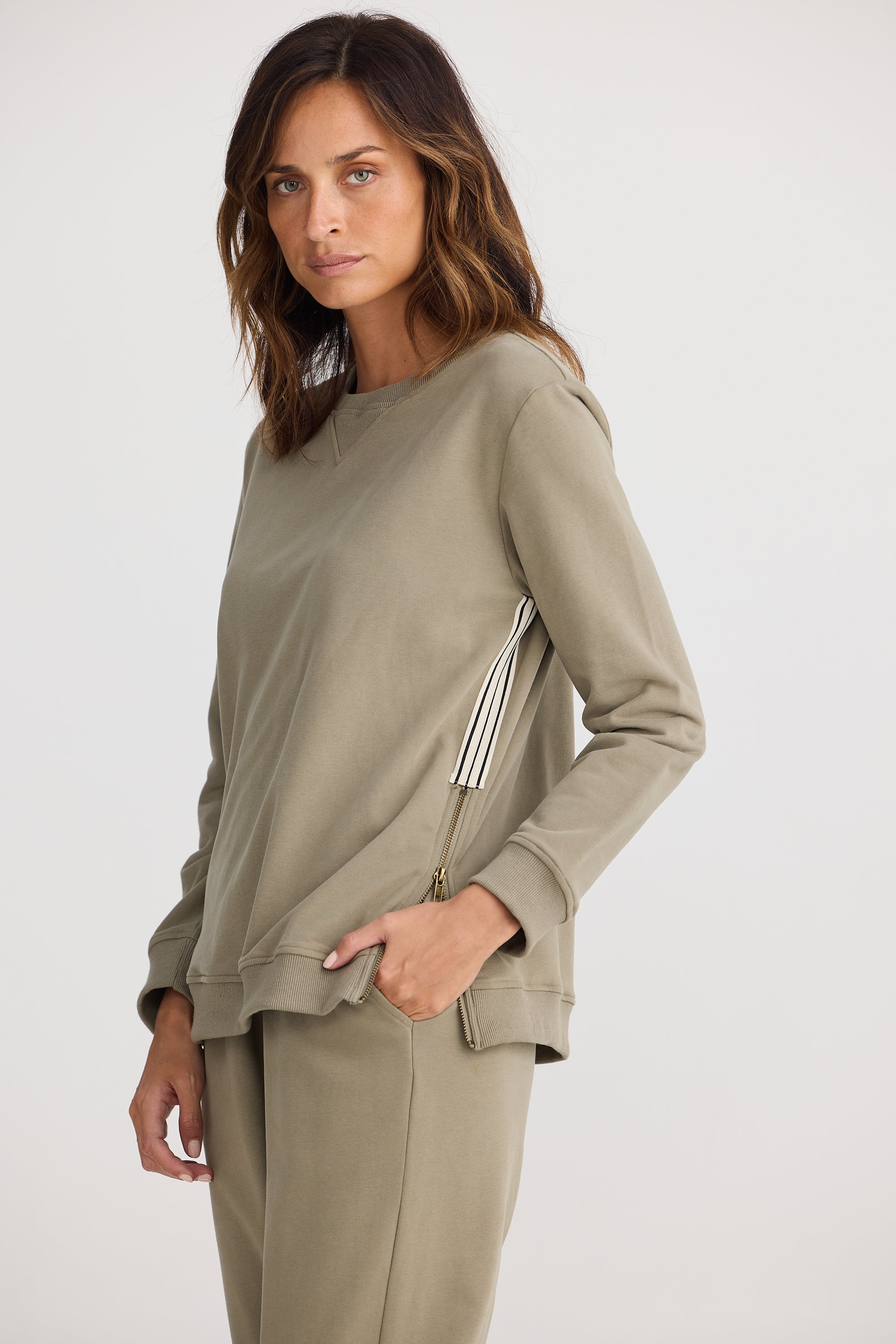 Image of Homelove Goodwood Zip Sweat - Sage