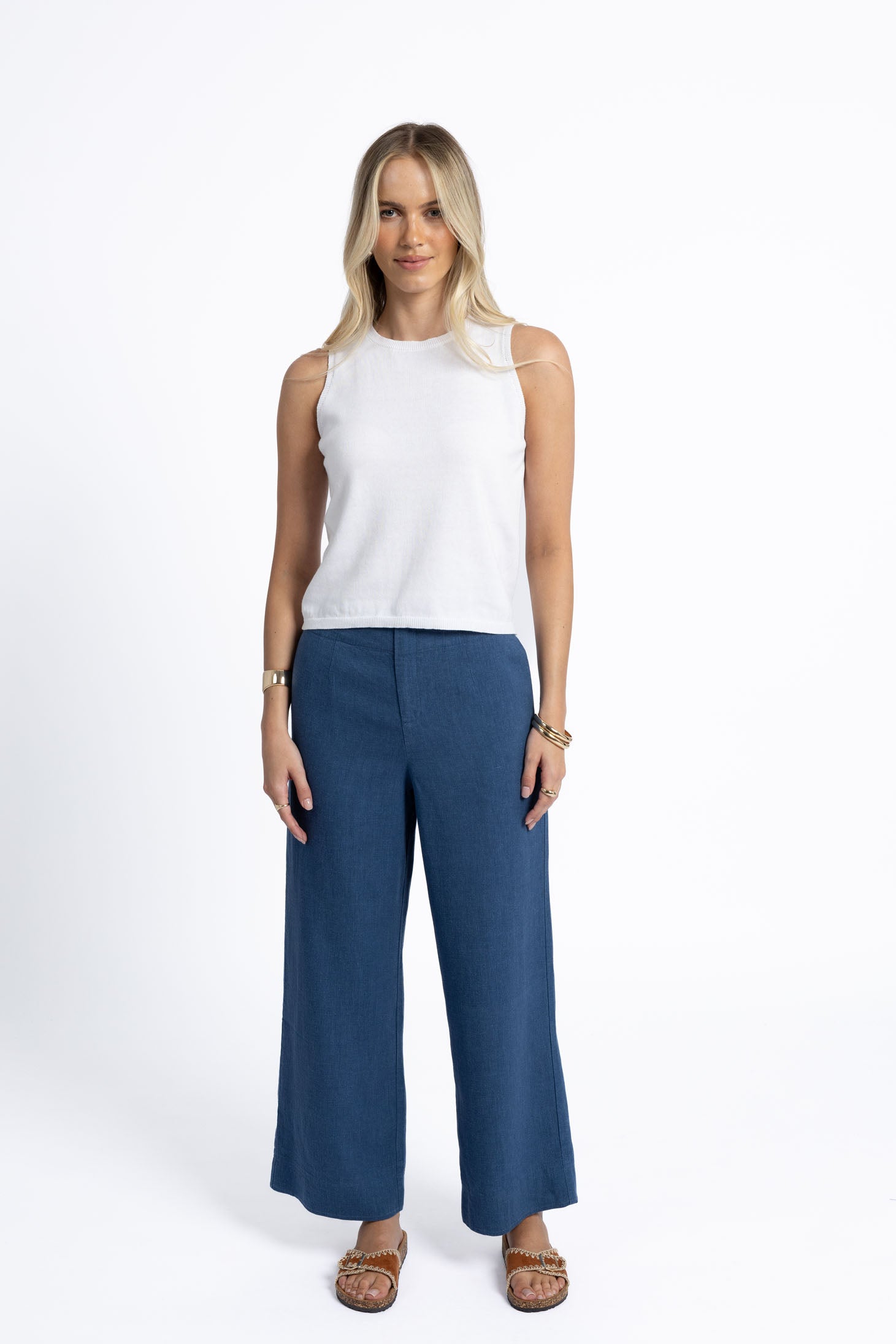 Humidity Lifestyle Fleetwood Linen Pant - Ocean Blue