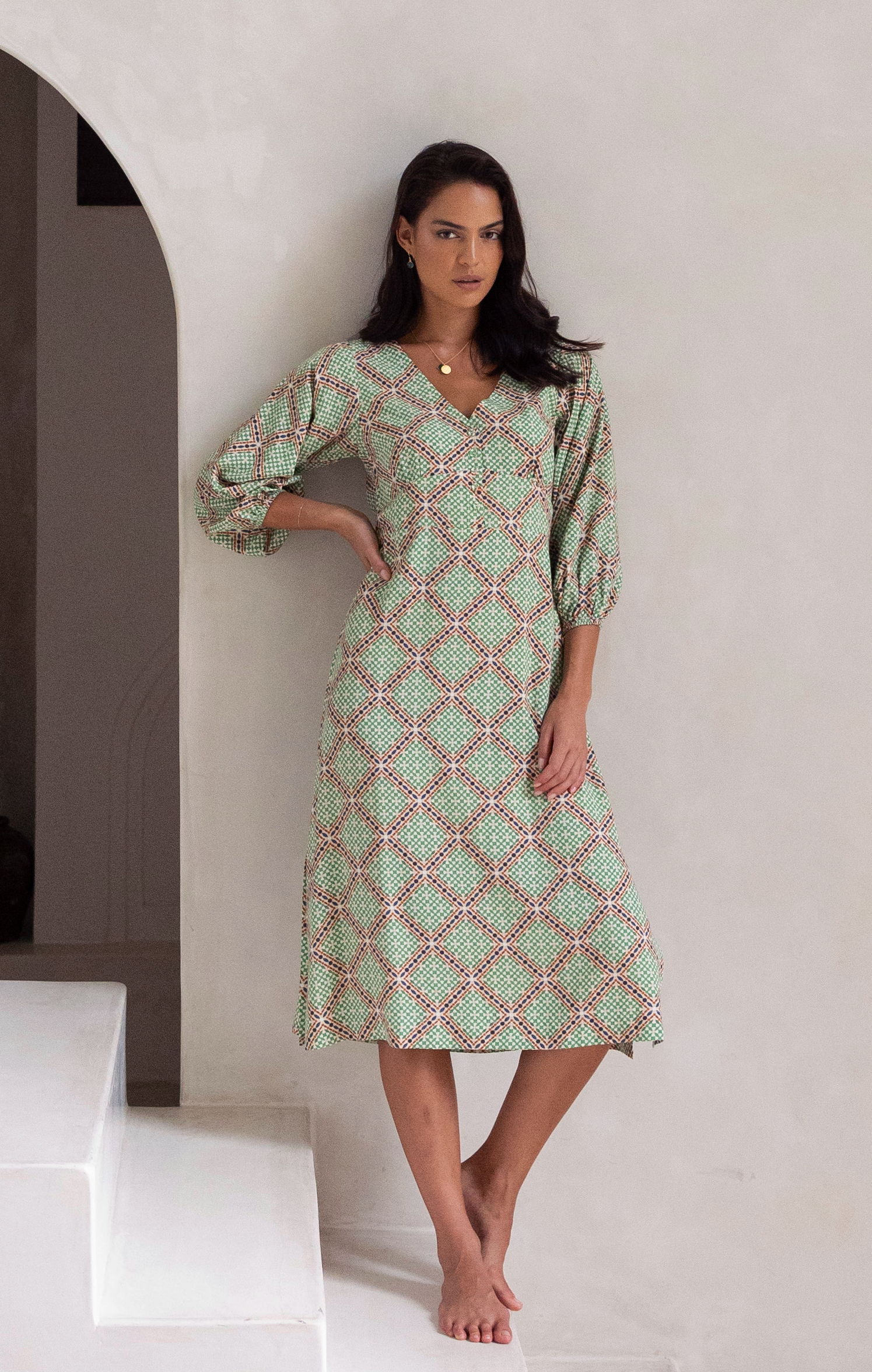 Humidity Lifestyle Marrakesh Midi Dress - Marrakesh Print