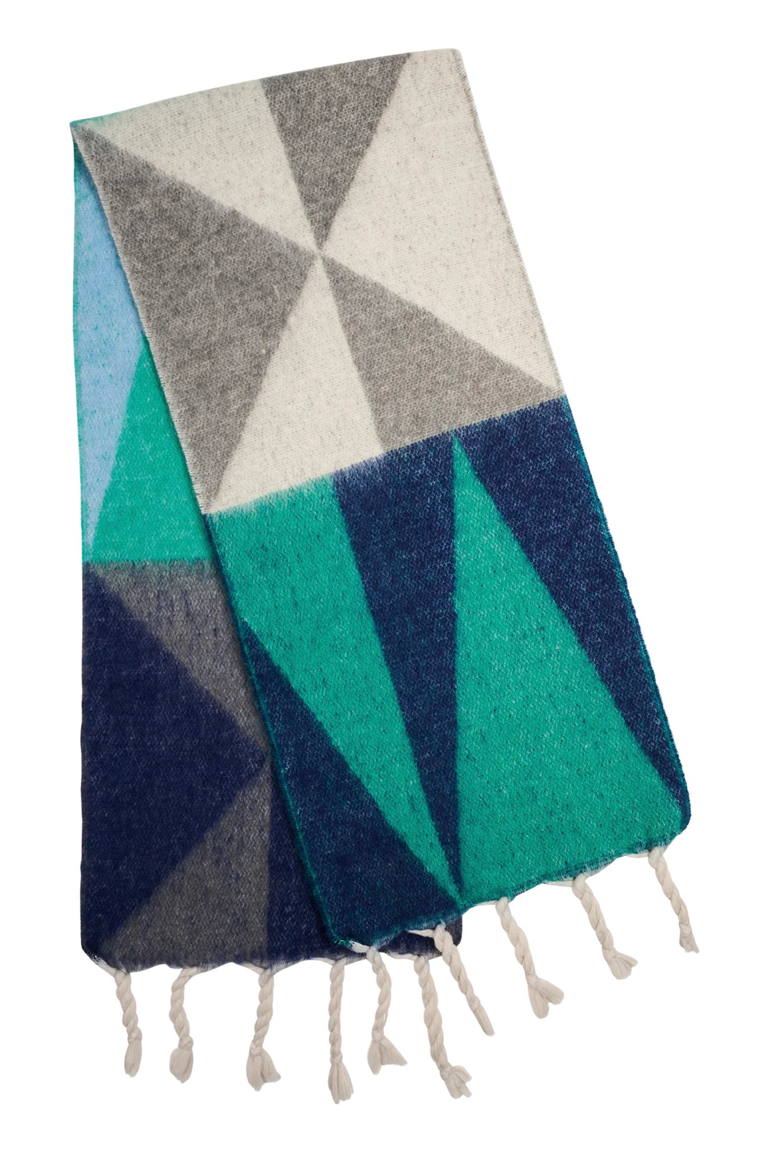 Image of Haven Valenza Triangle scarf in navy pictured on a white background