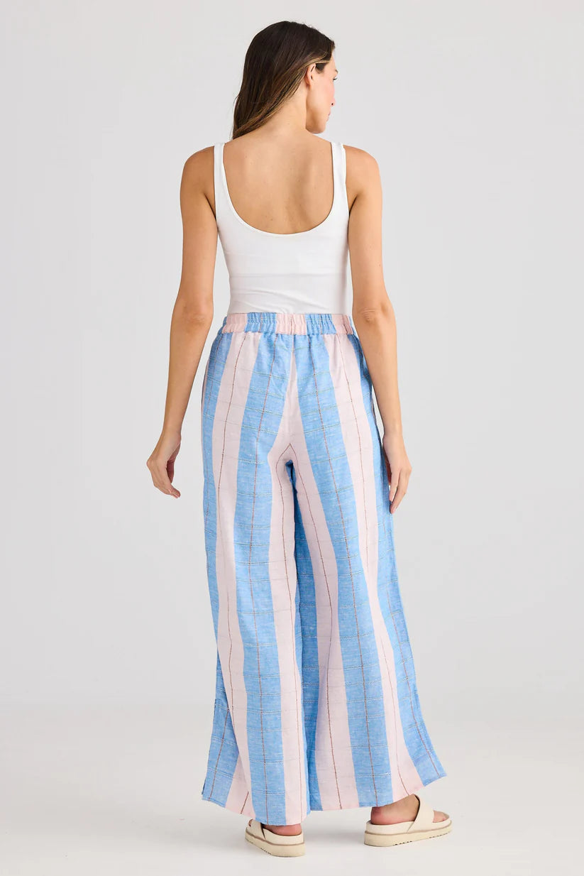 Collection of Holiday Fly Away Pant - Blue Multi Stripe in a gallery layout