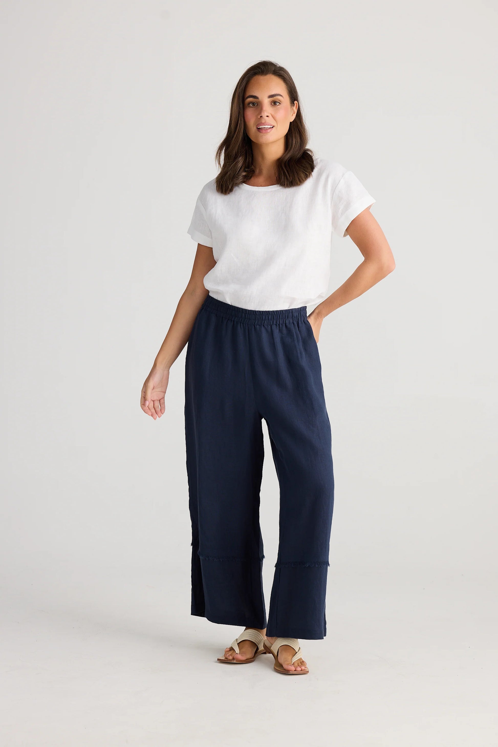 Holiday Linen Sailor Pants - Navy