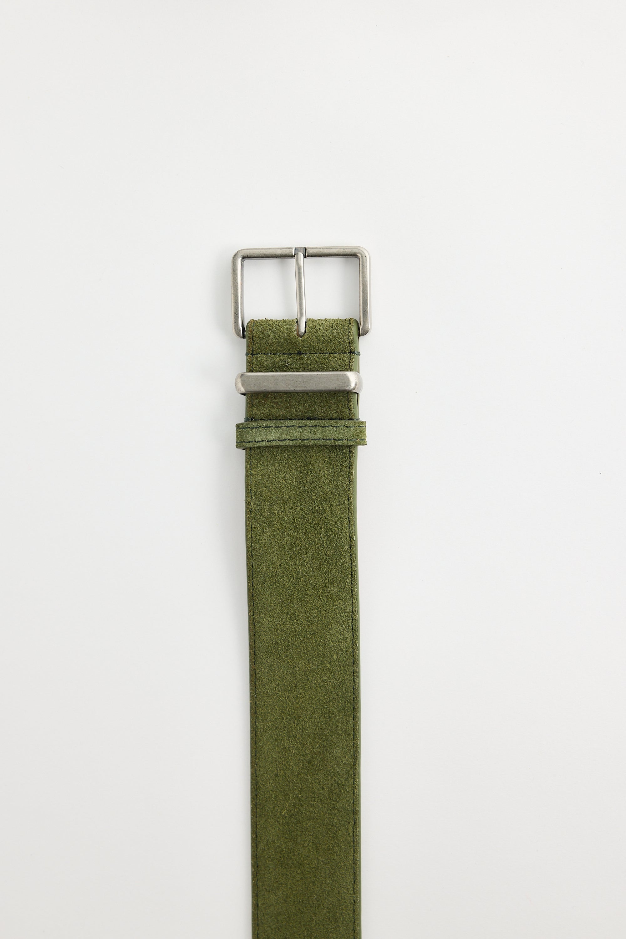 Collection of Holiday Life Green Belt with silver buckle on a white background in a gallery layout