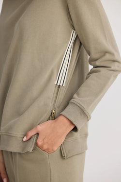 Collection of Home Love Goodwood Zip Sweat - Sage in a gallery layout
