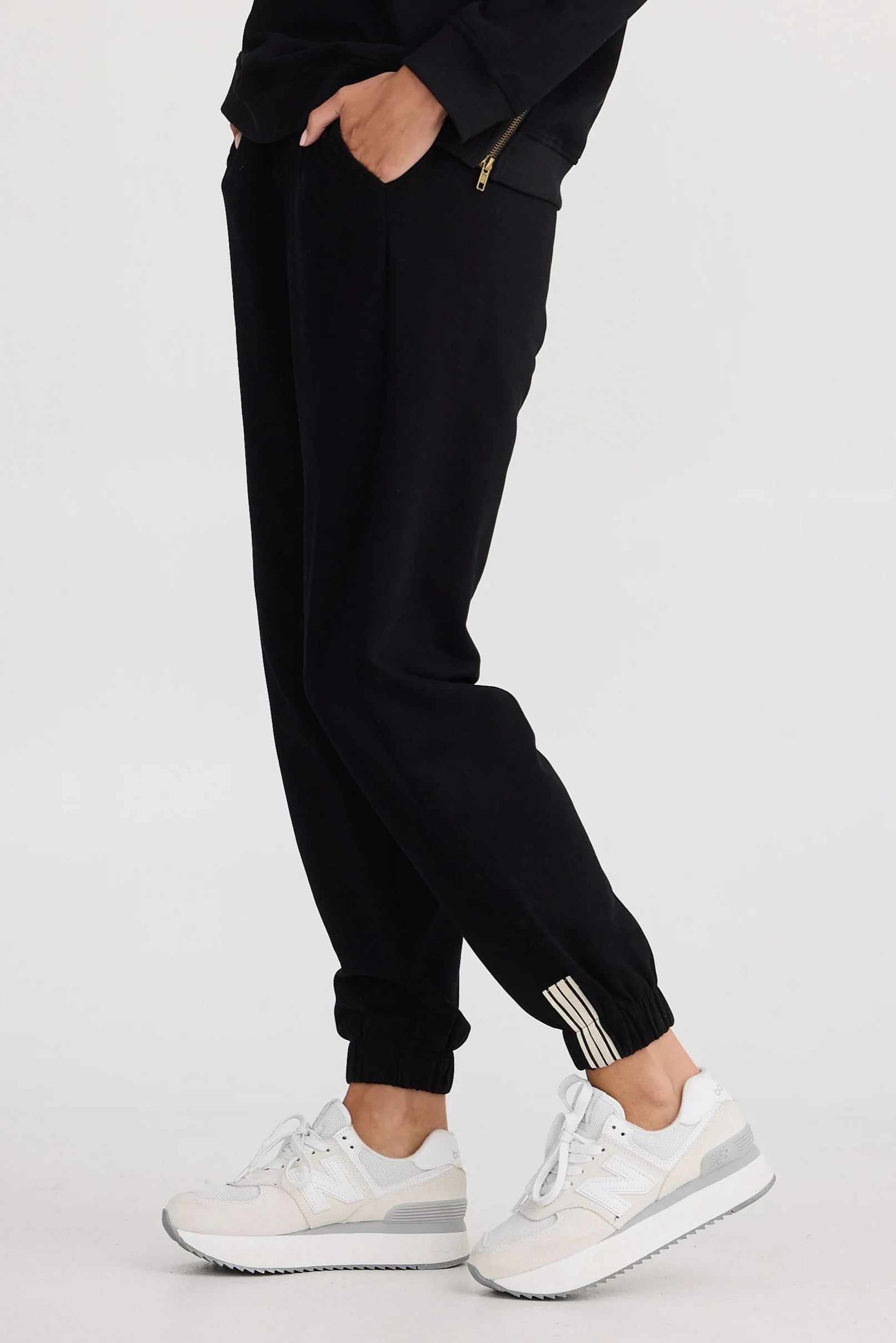 Collection of Home Love Walk Up Trackies - Black in a gallery layout