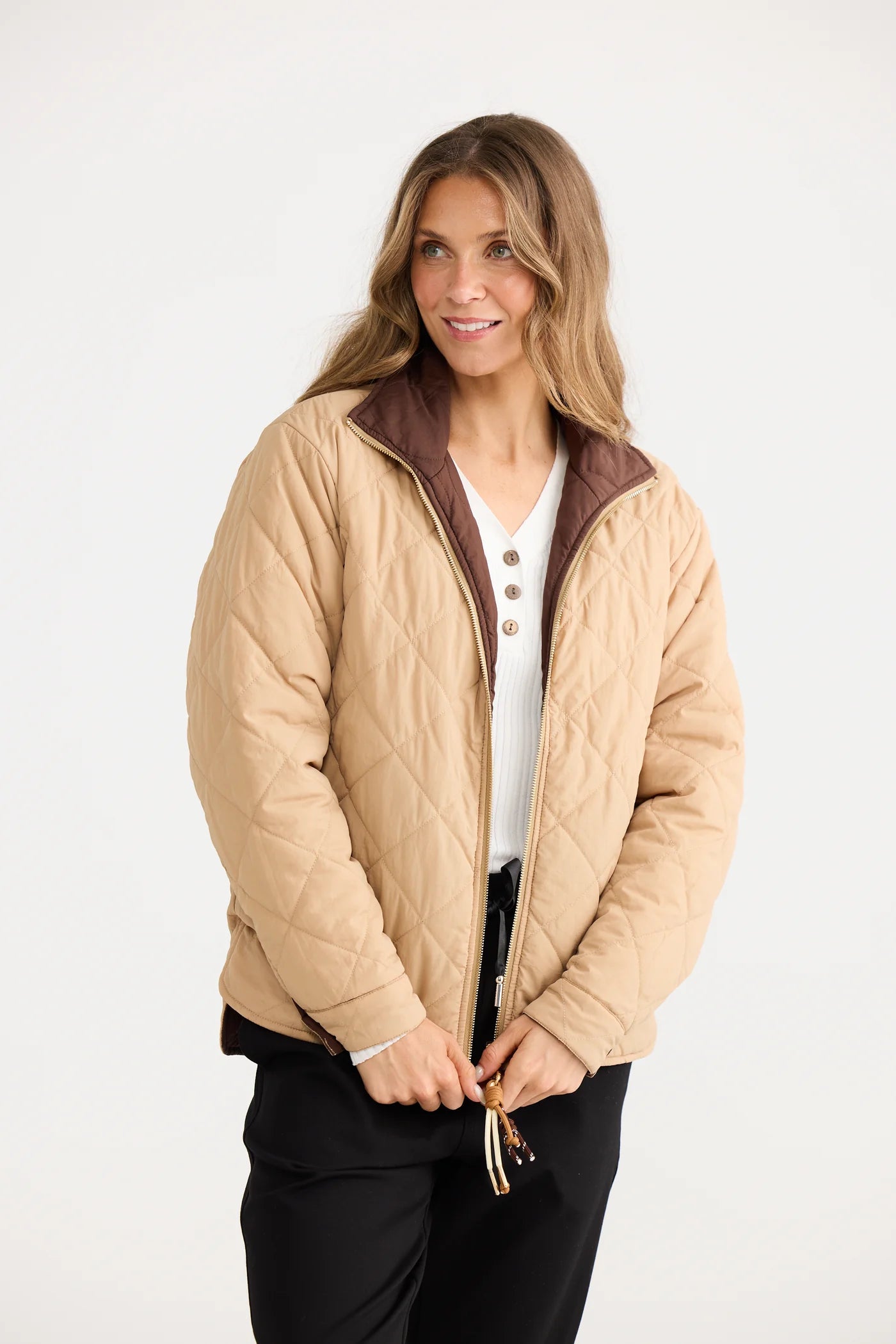 Image of Home Love Ellis Puffer - Chocolate w/ Taupe