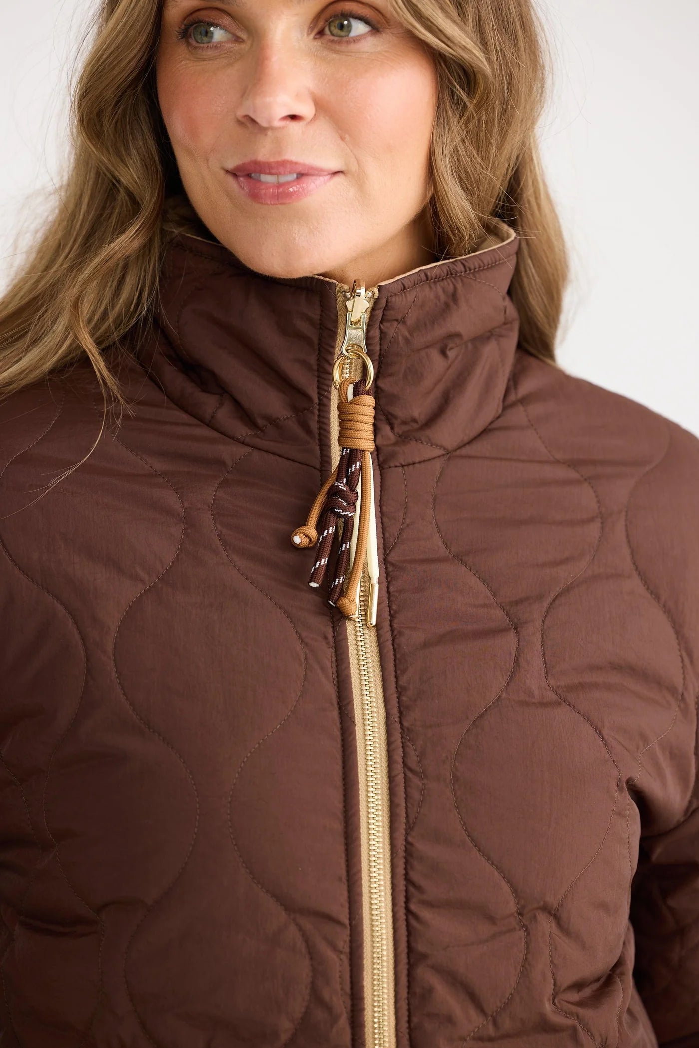Image of Home Love Ellis Puffer - Chocolate w/ Taupe