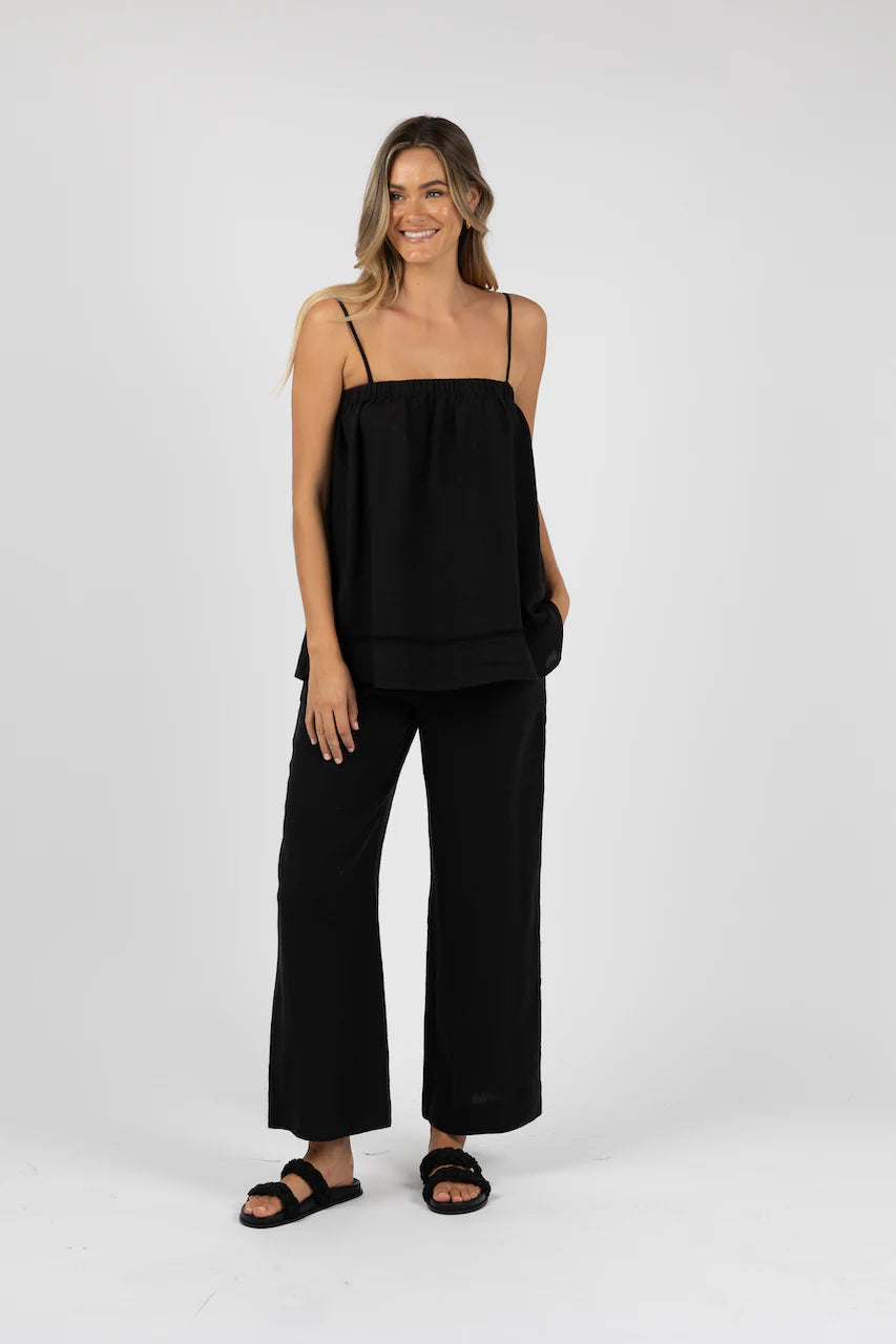 Humidity Fleetwood Linen Pant - Black