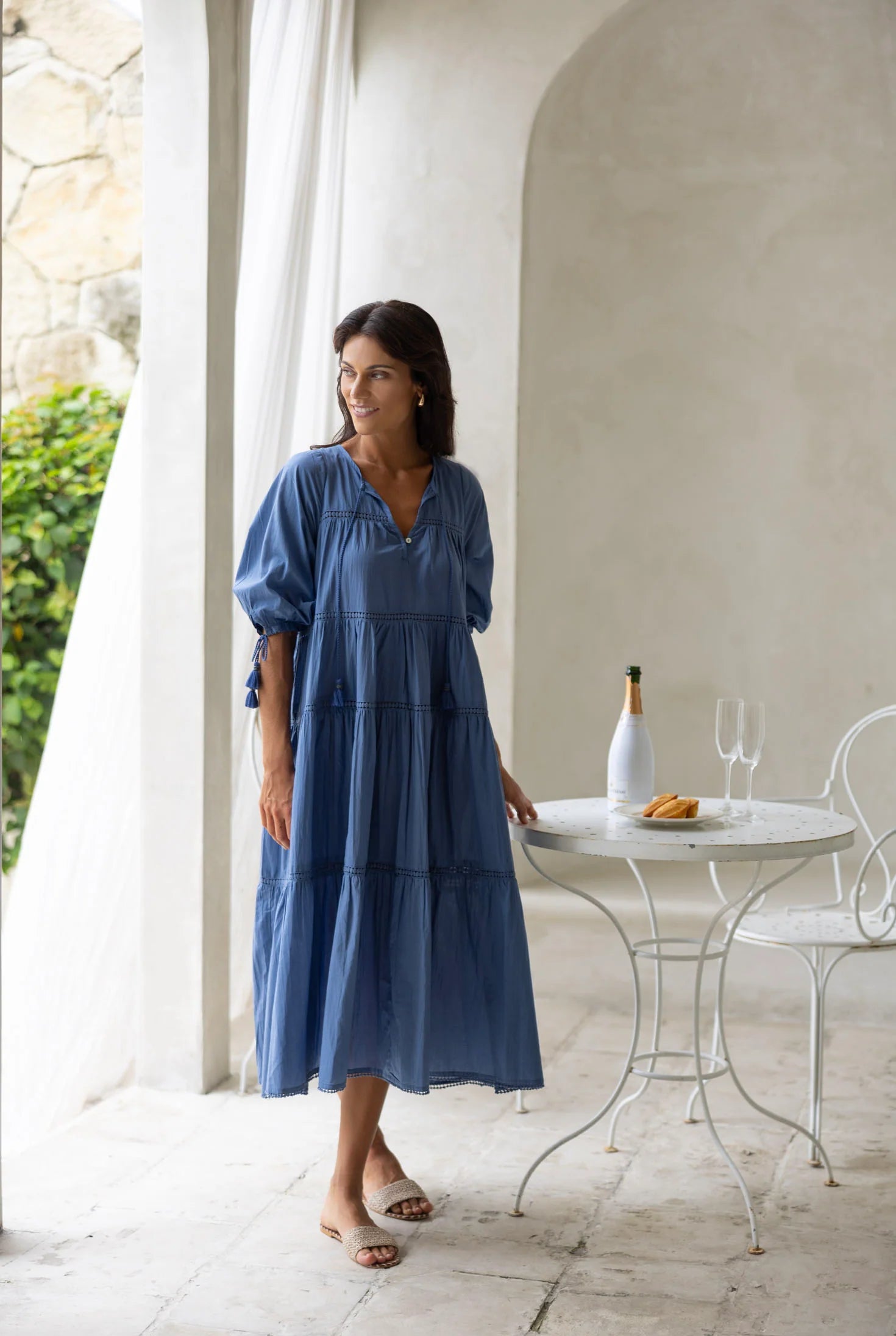Humidity Louisa Tier Dress - Paris Blue