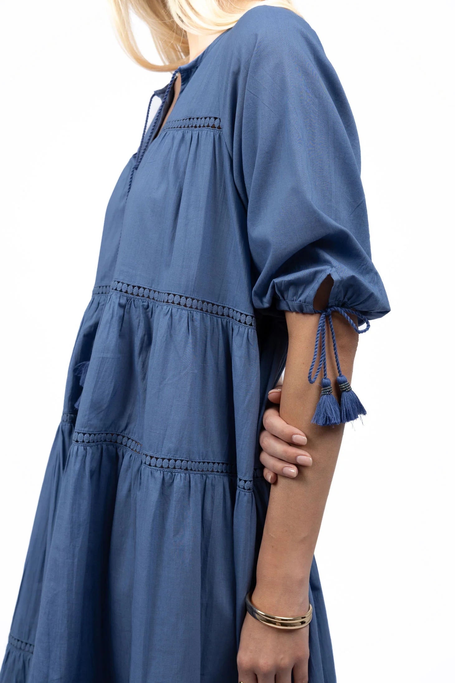 Collection of Humidity Louisa Tier Dress - Paris Blue in a gallery layout