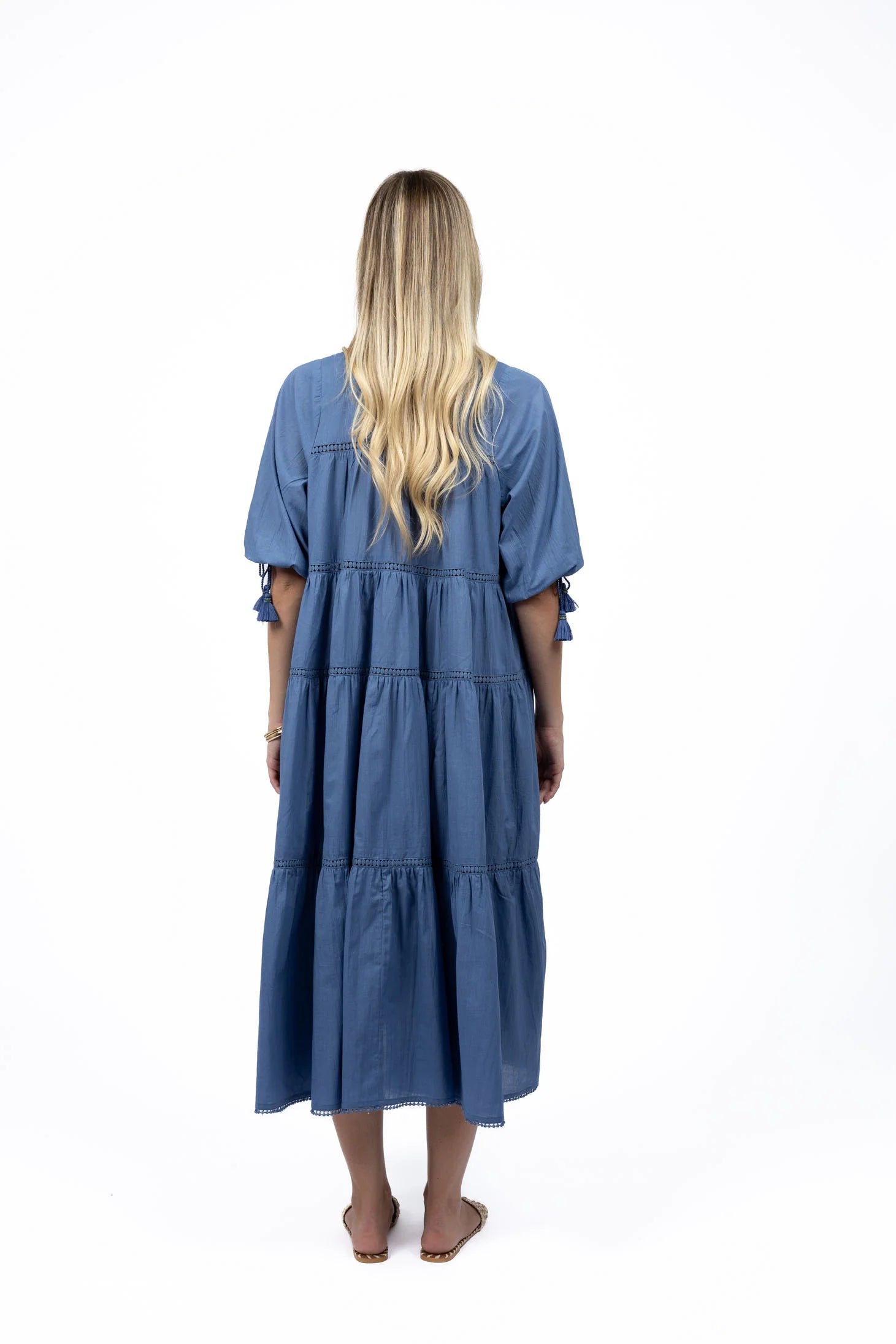 Humidity Louisa Tier Dress - Paris Blue