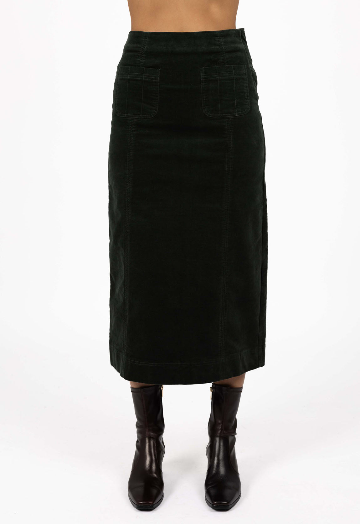 Image of Humidity skirt worn by a woman on a white background