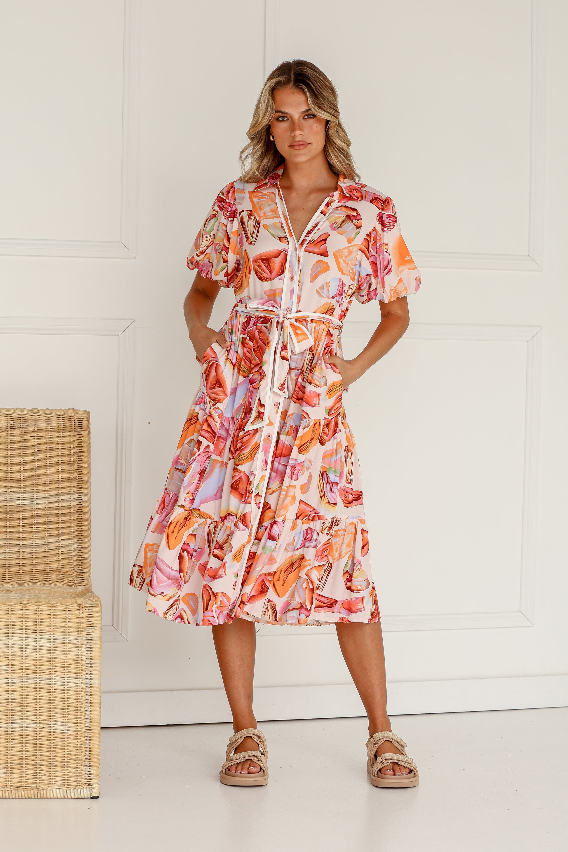 Island Spring Leaf Tie Dress