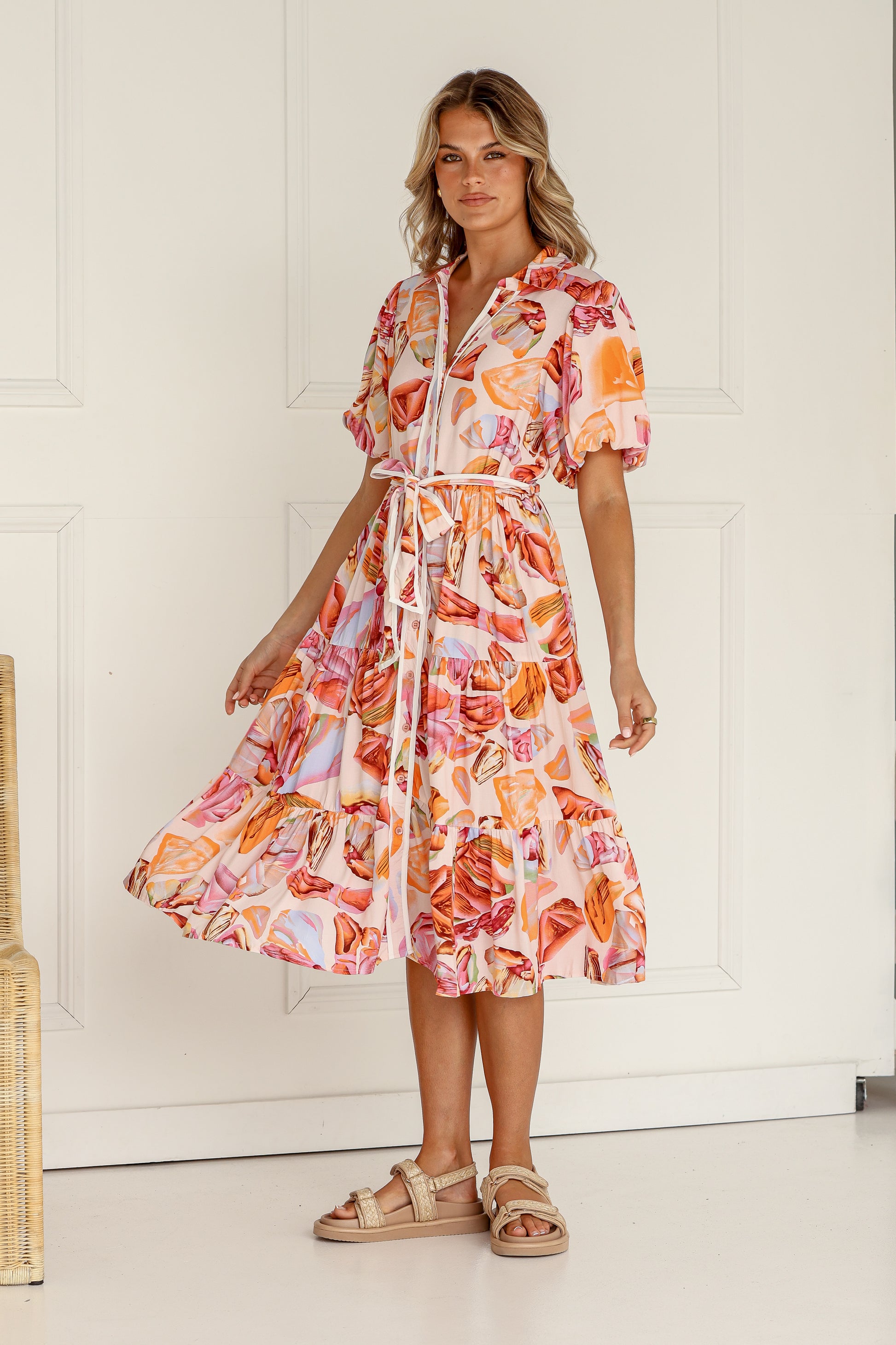 Island Spring Leaf Tie Dress