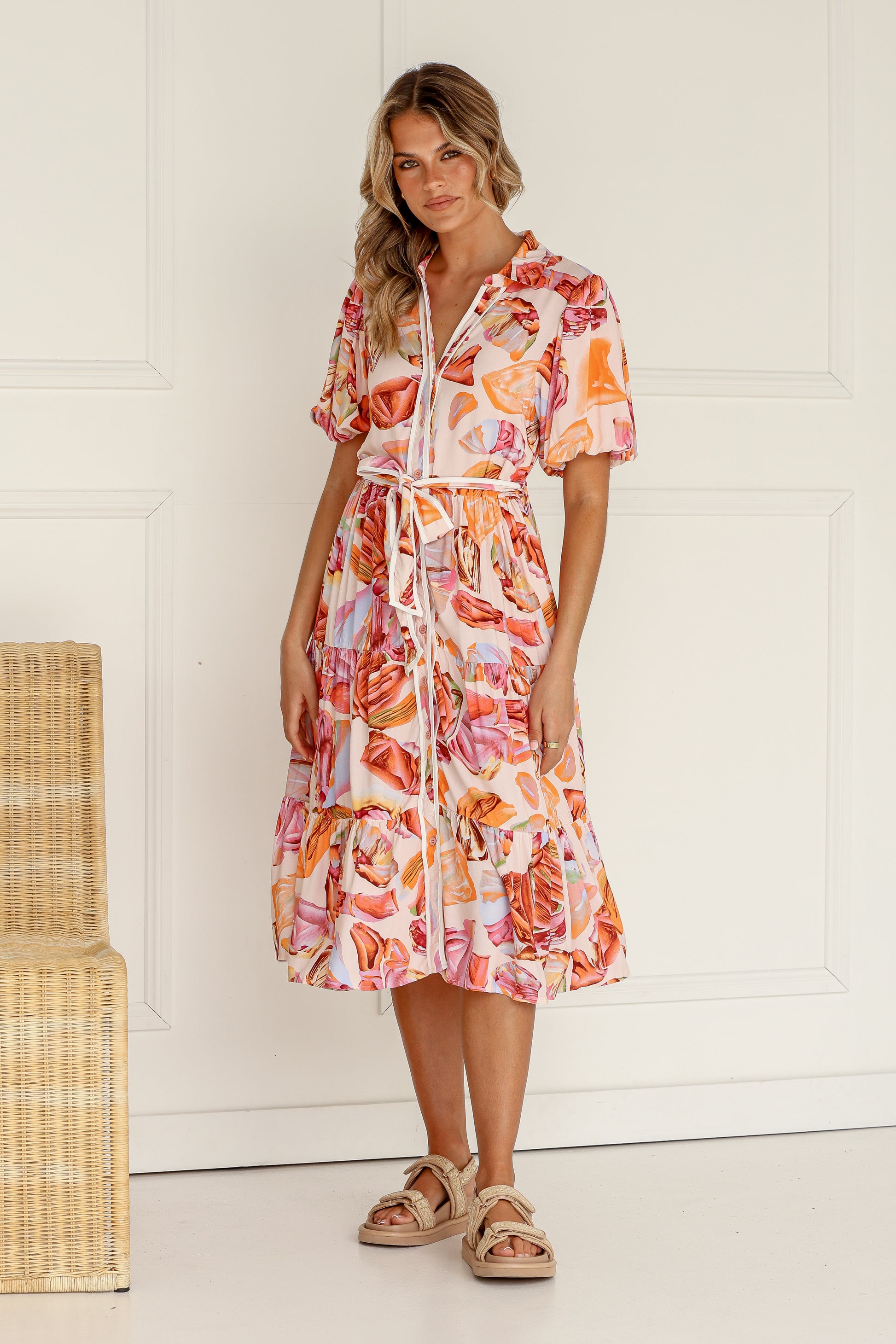 Island Spring Leaf Tie Dress