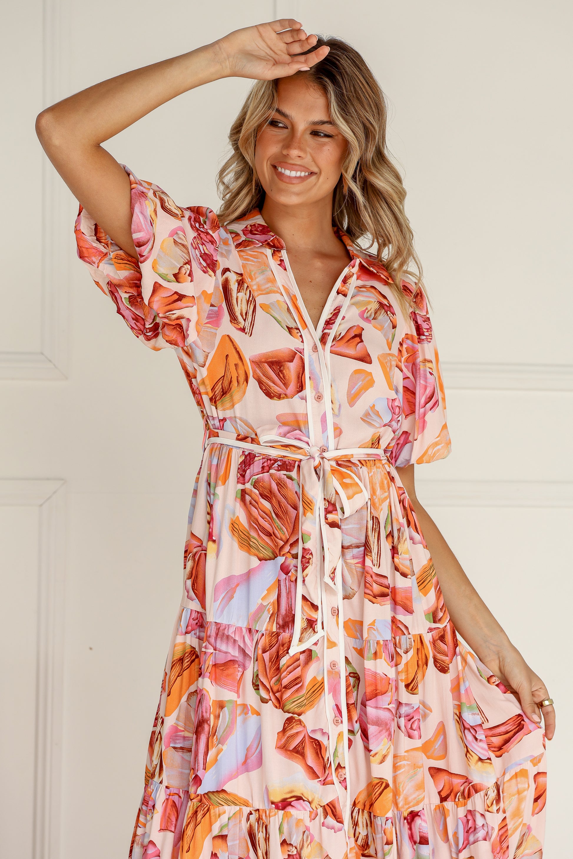 Island Spring Leaf Tie Dress