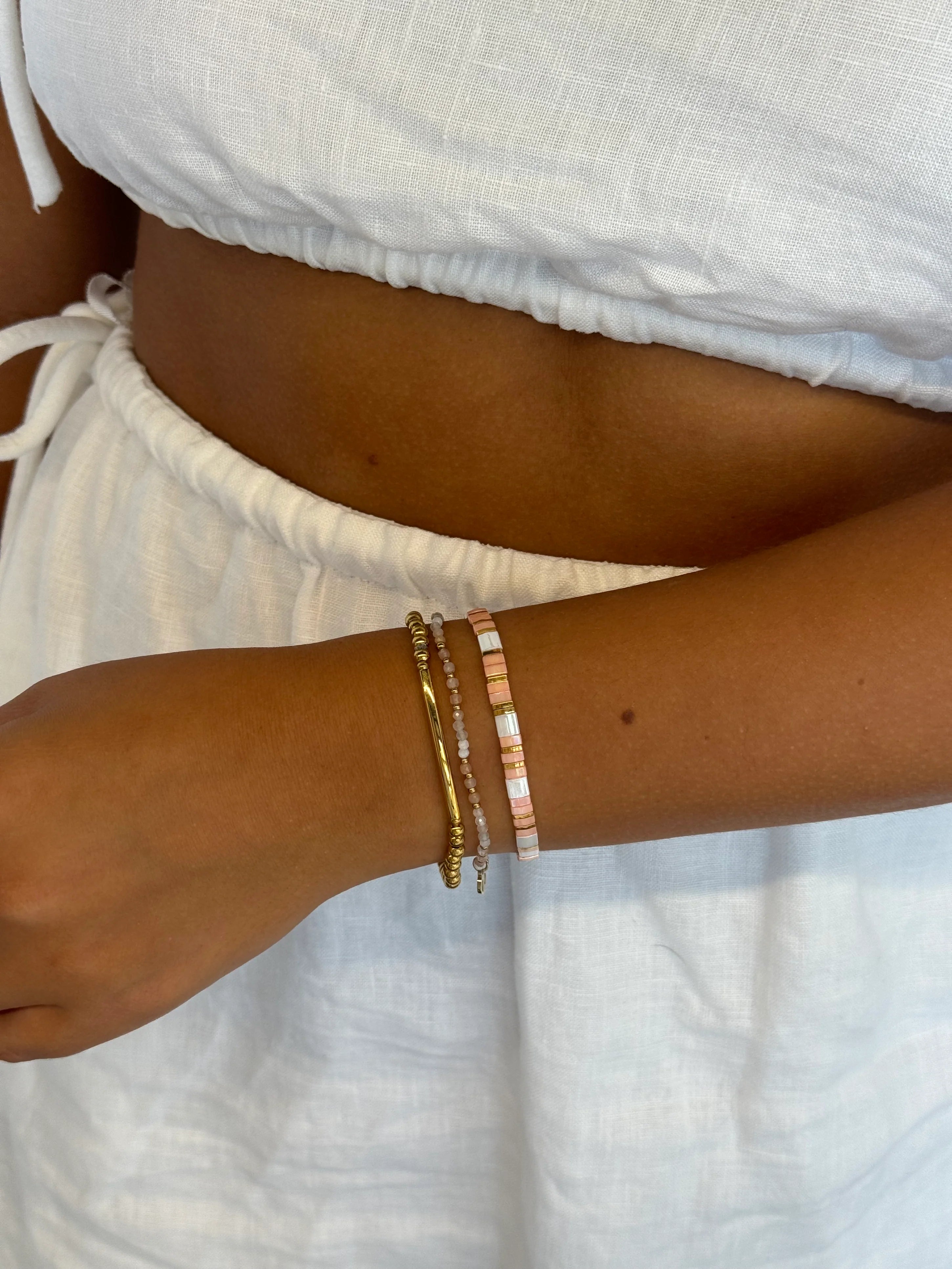 Collection of Zafino Tile Bracelet - Pink in a gallery layout