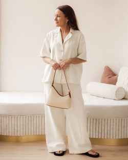 Collection of Louenhide Amelia Shoulder Bag - Raffia/Tan in a gallery layout