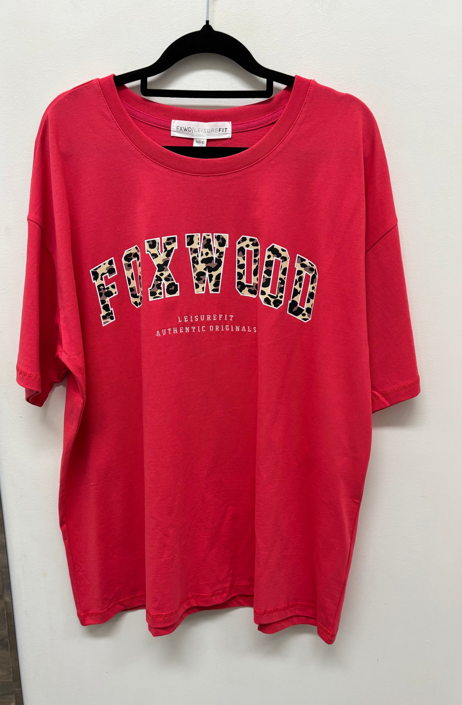 Foxwood Interval Tee - Raspberry with Leopard