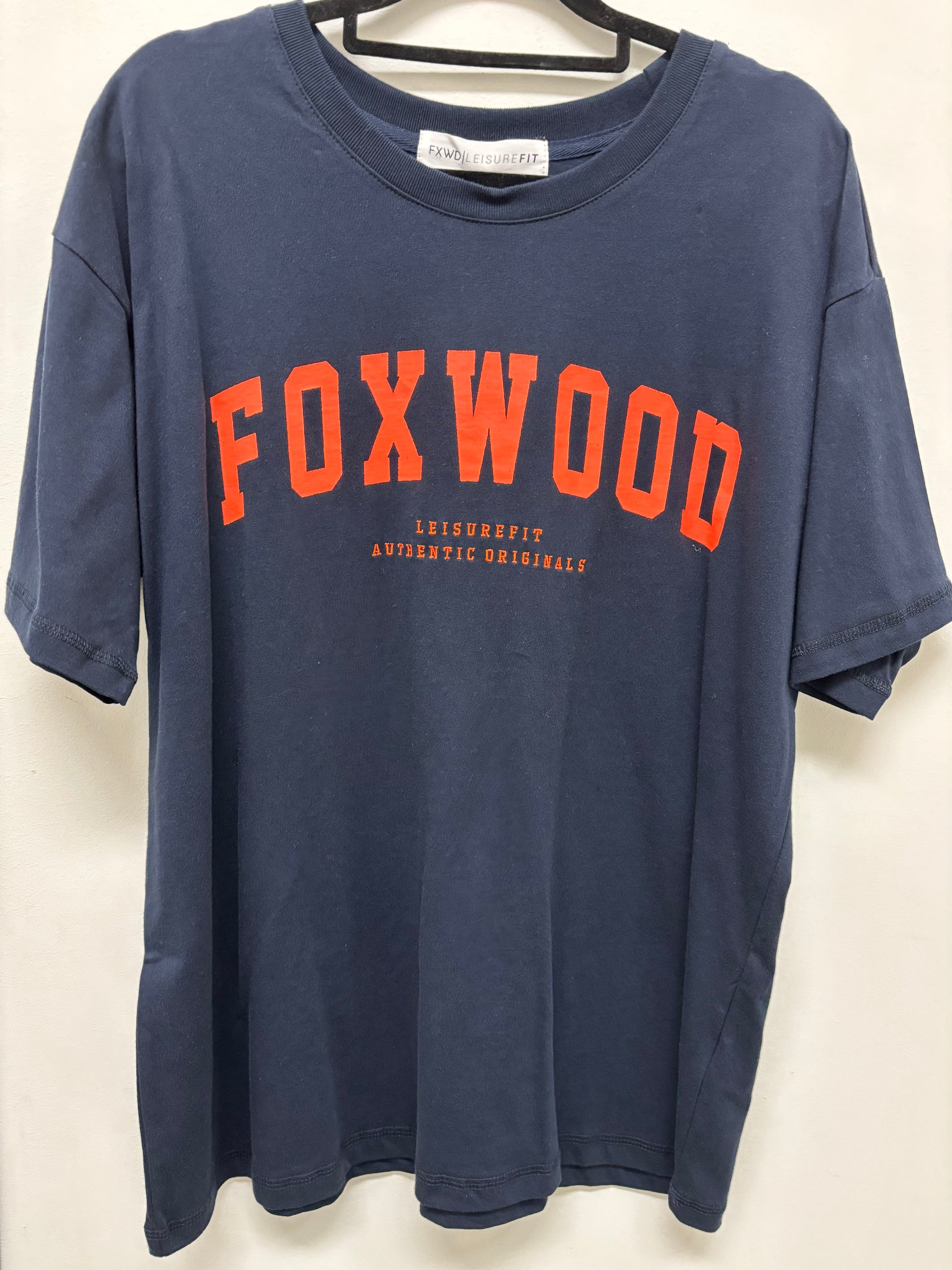 Foxwood Metallic Interval Tee - Navy with Orange