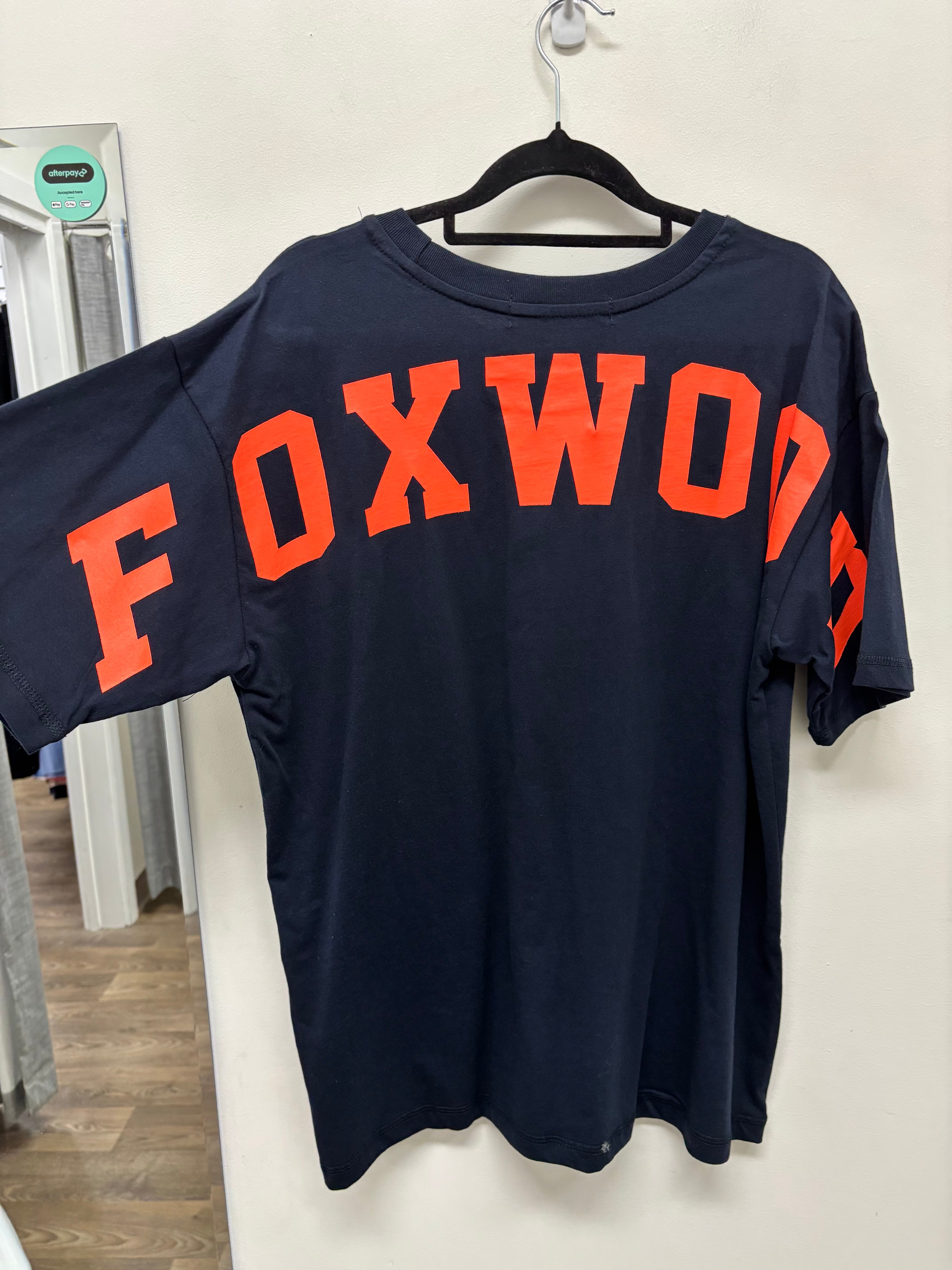 Image of Foxwood Metallic Interval Tee - Navy with Orange