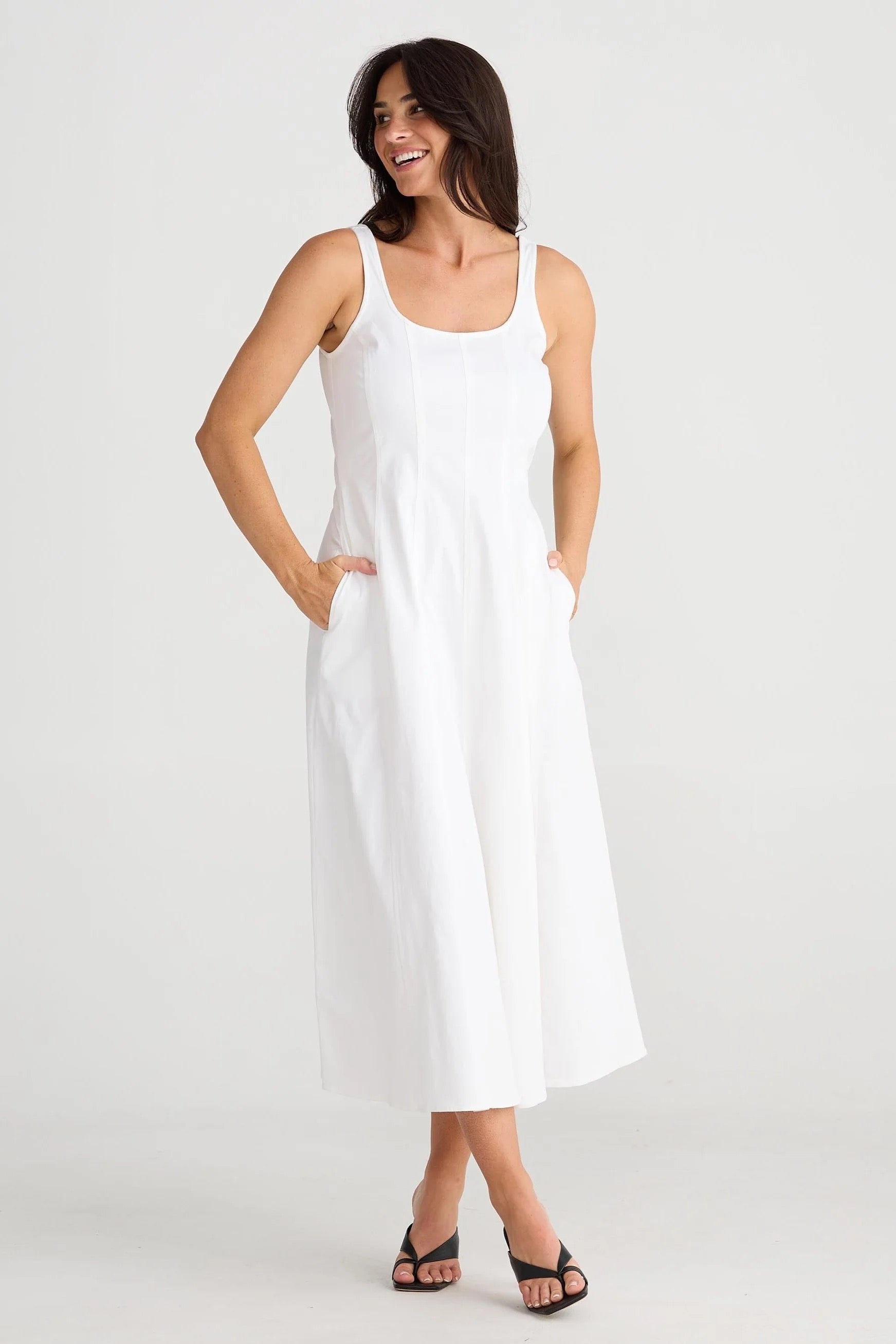 Collection of Brave and True Fisher Dress - White in a gallery layout