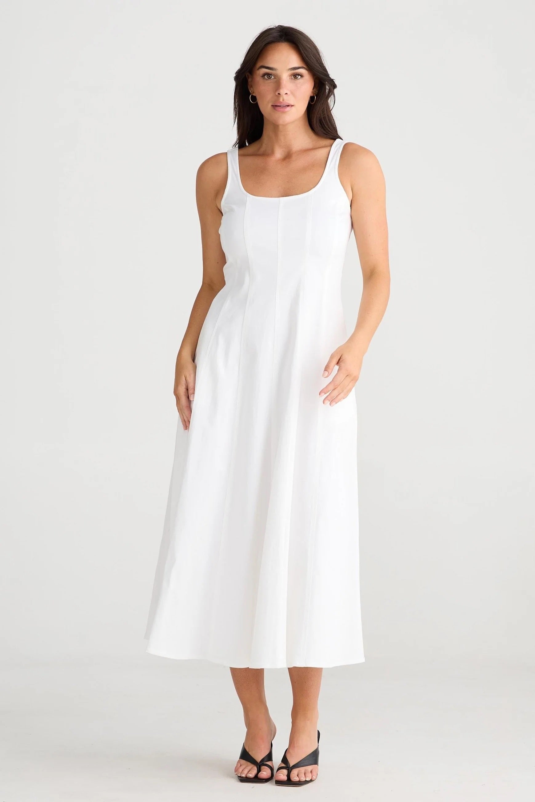 Collection of Brave and True Fisher Dress - White in a gallery layout