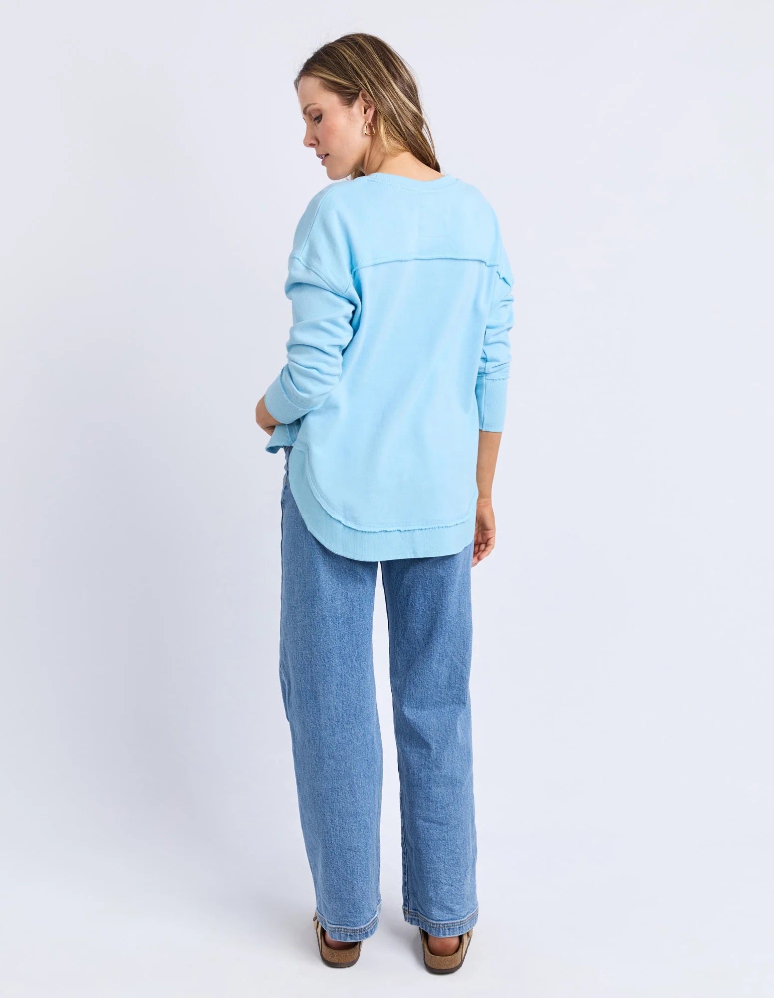 Foxwood Simplified Metallic Crew - Light Blue