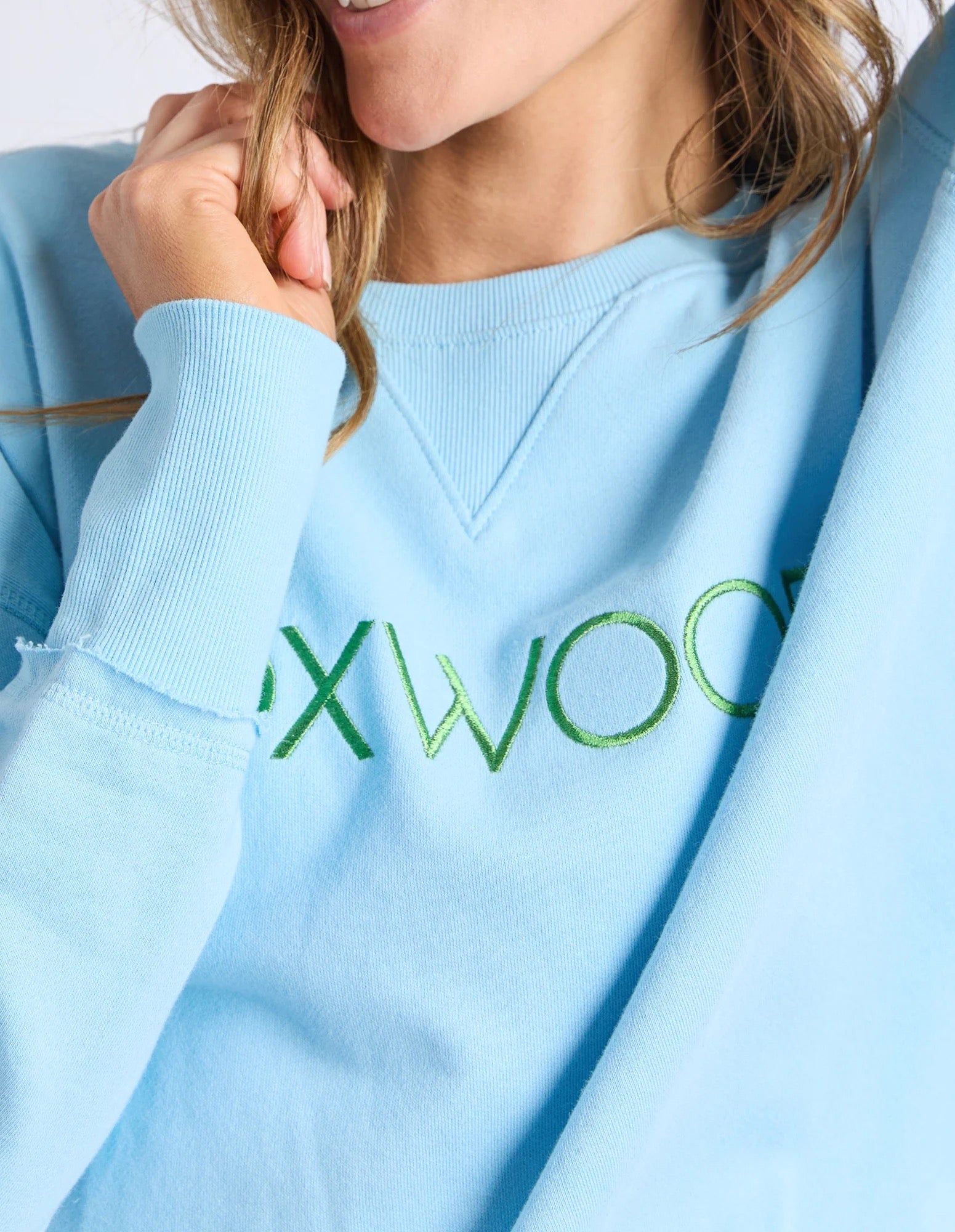 Foxwood Simplified Metallic Crew - Light Blue