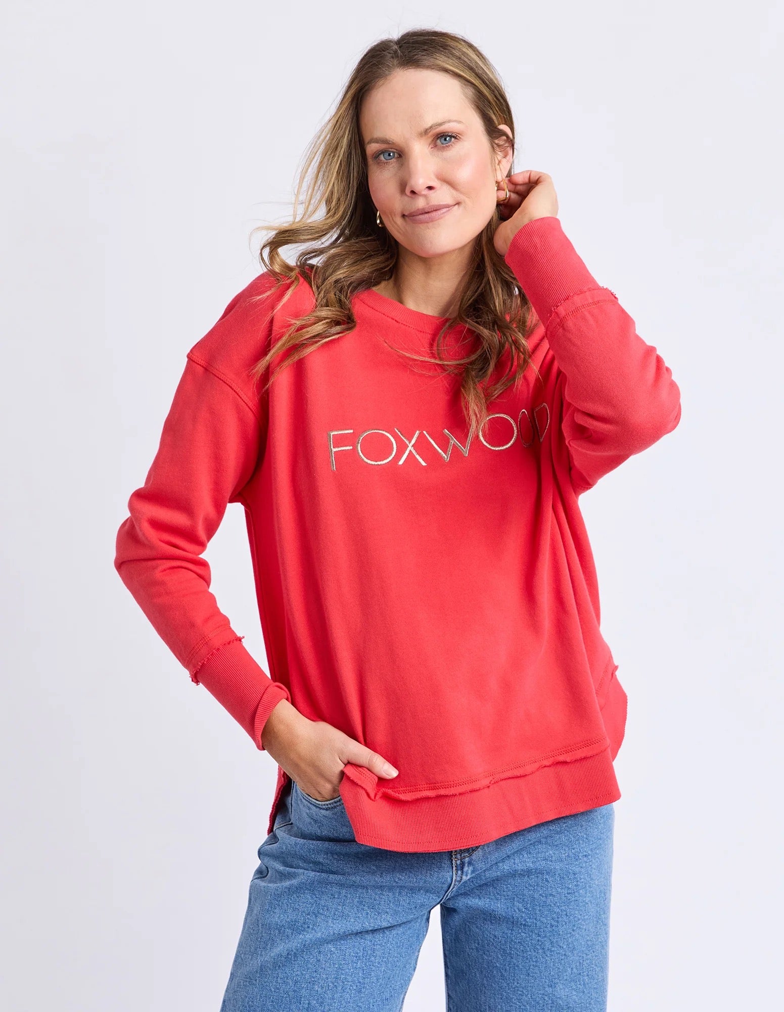 Foxwood Simplified Metallic Crew - Red