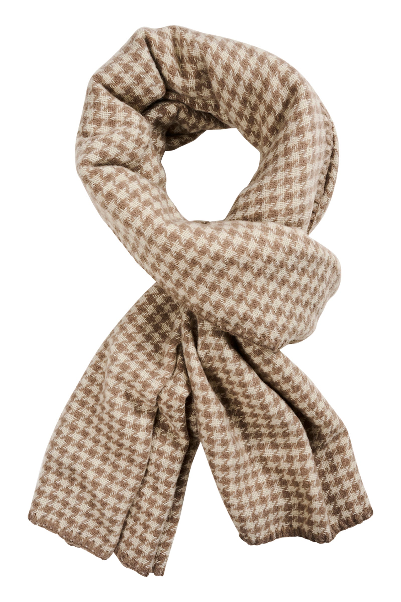 Isle of Mine Houndstooth patterned scarf on a white background