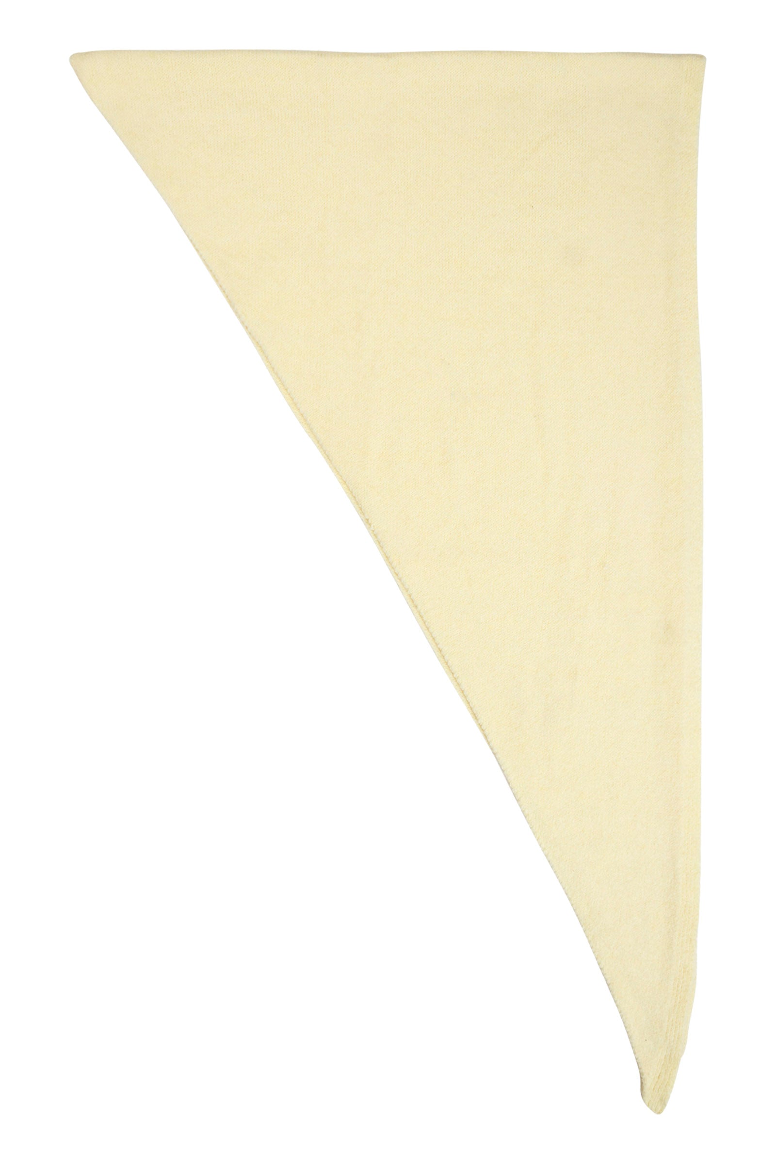 Isle of Mine butter triangular scarf on a white background