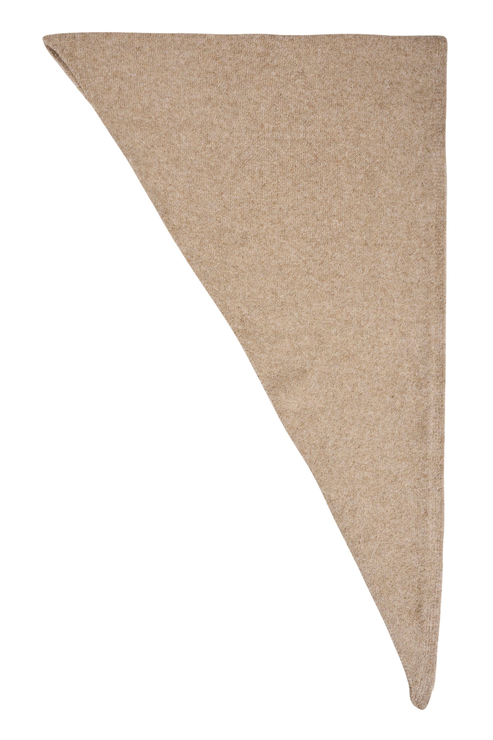 Image of Isle of Mine Beige triangle-shaped scarf on a white background